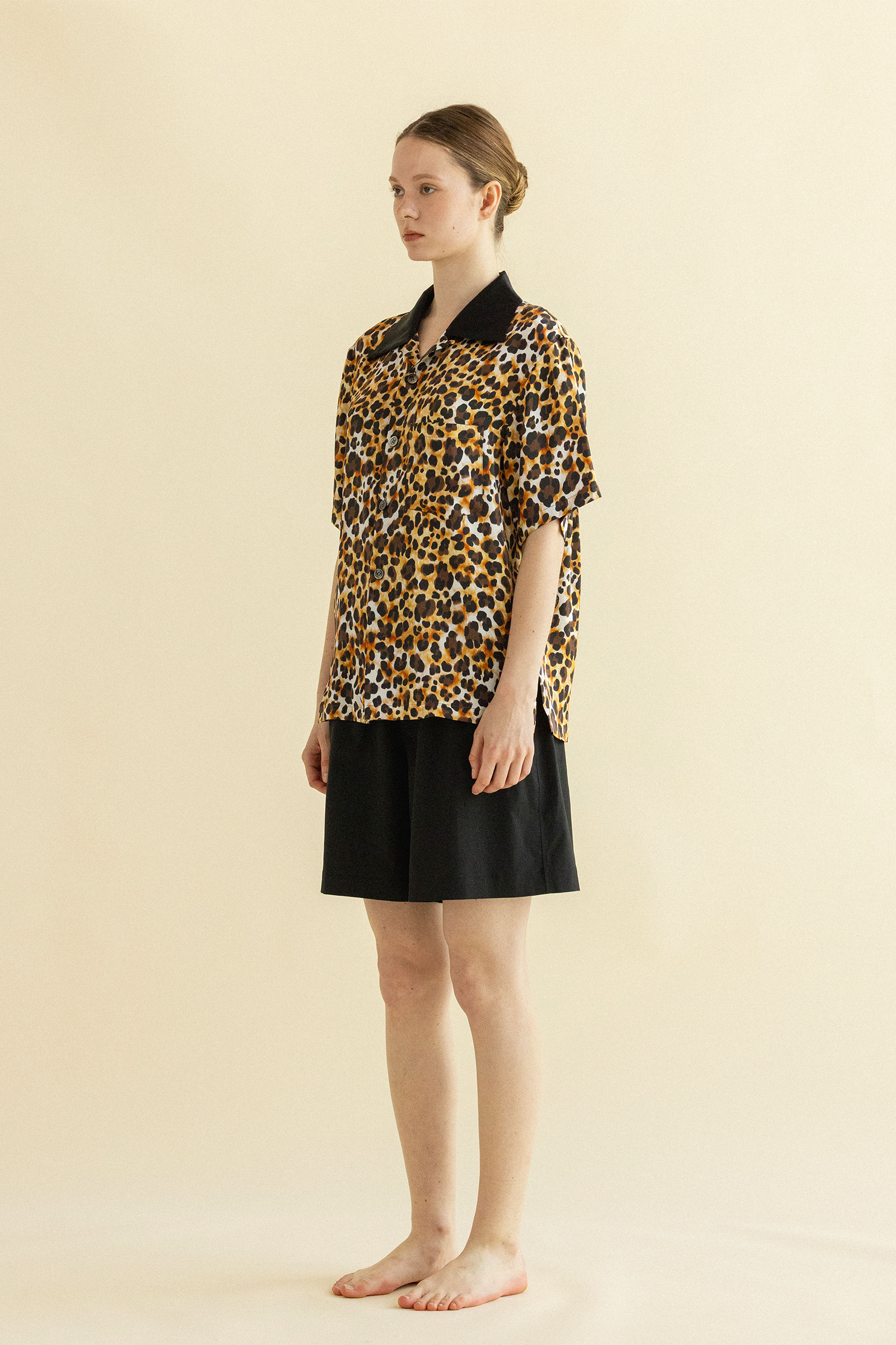 CHEMISE BOWLING LEOPARD_NOIR