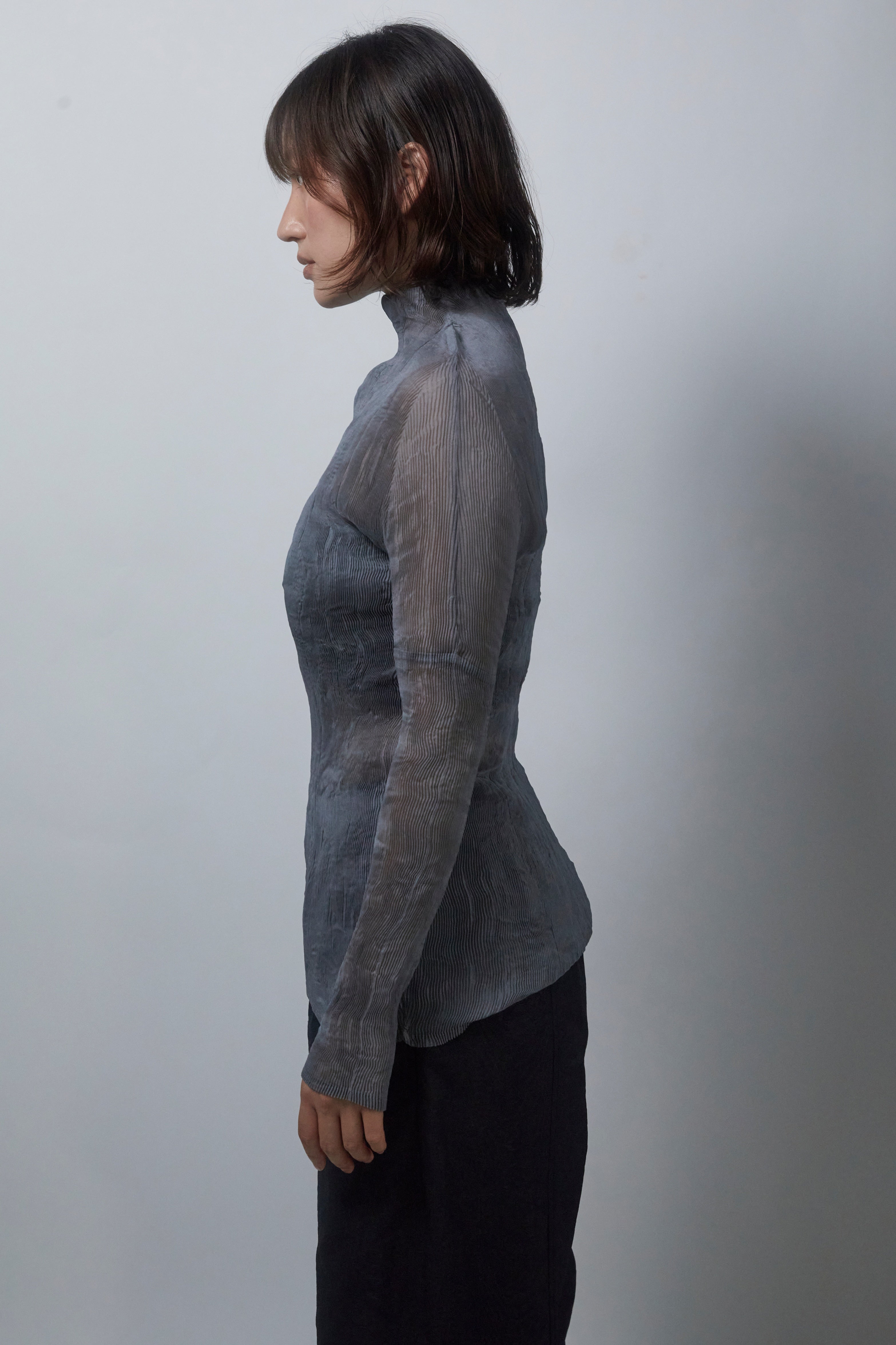 25SS GAZI WRINKLE HIGHNECK_GREY