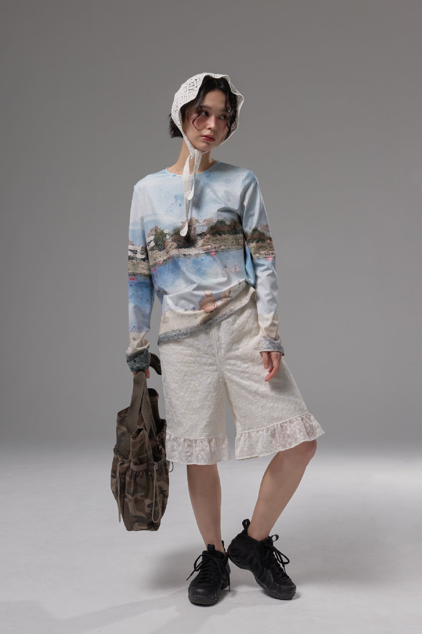 EMBROIDERED MIDI PANTS_ IVORY