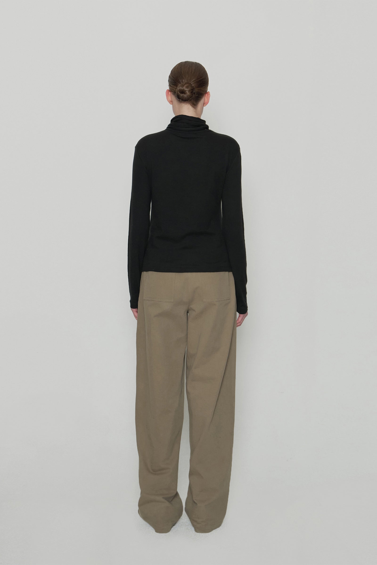 WOOL TIE NECK TOP_BLACK