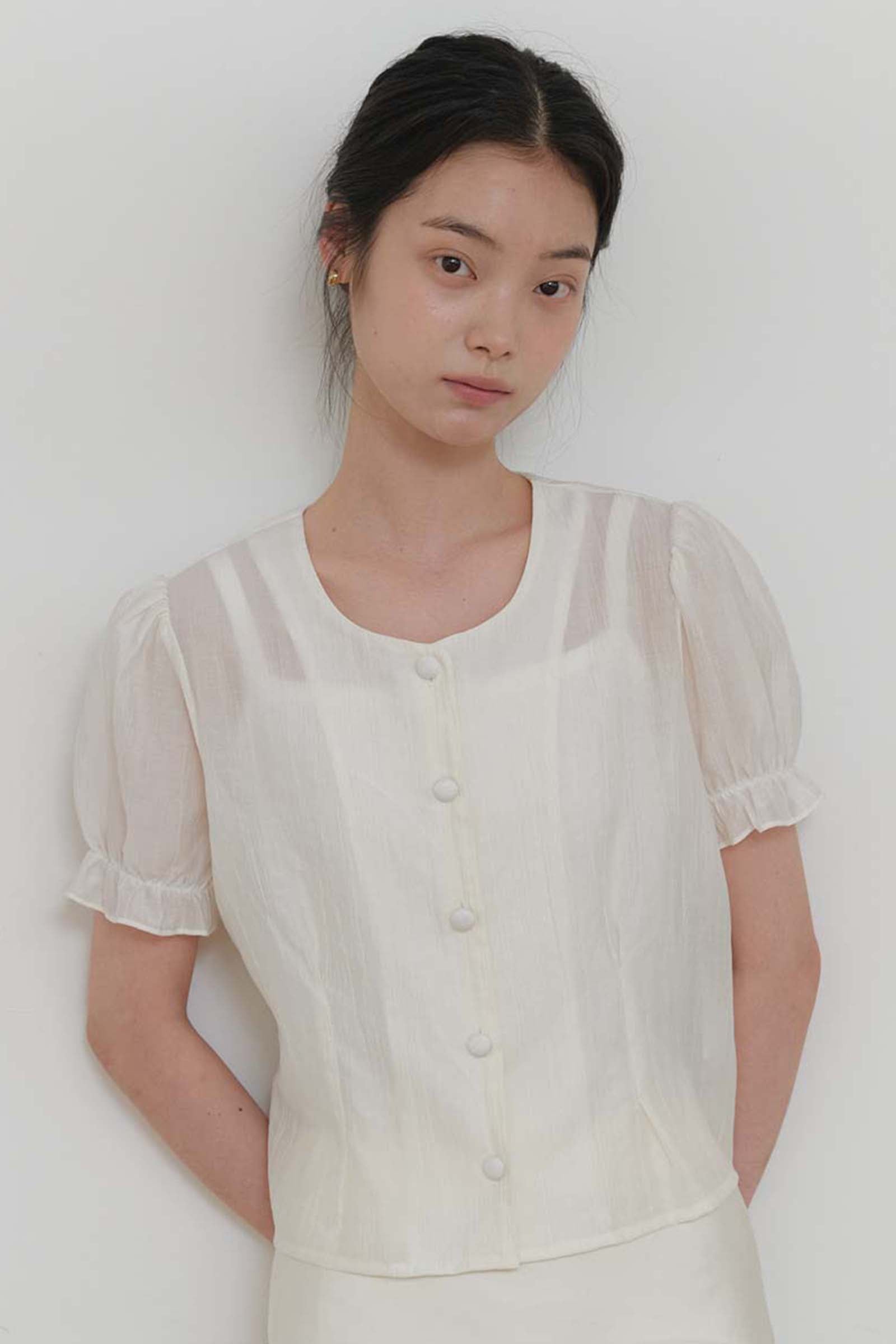 CHEMISE FRONCÉE DOUCE_CRÈME