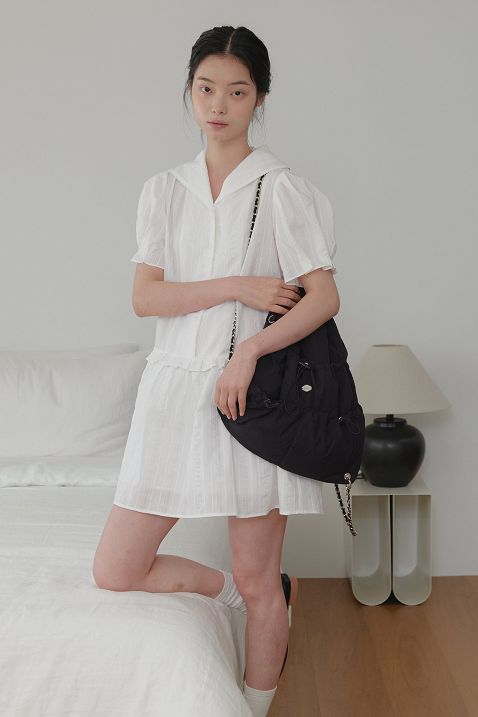 LACE COLLAR DRESS_WHITE