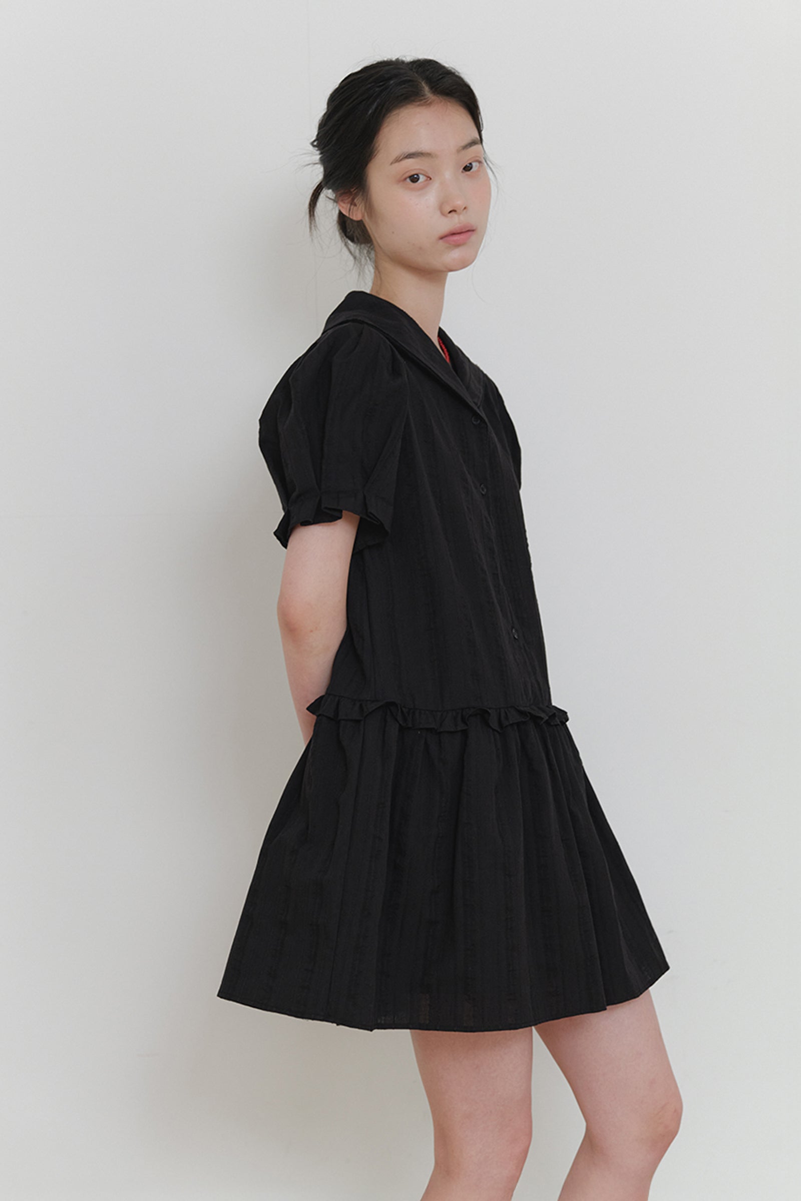 LACE COLLAR DRESS_BLACK