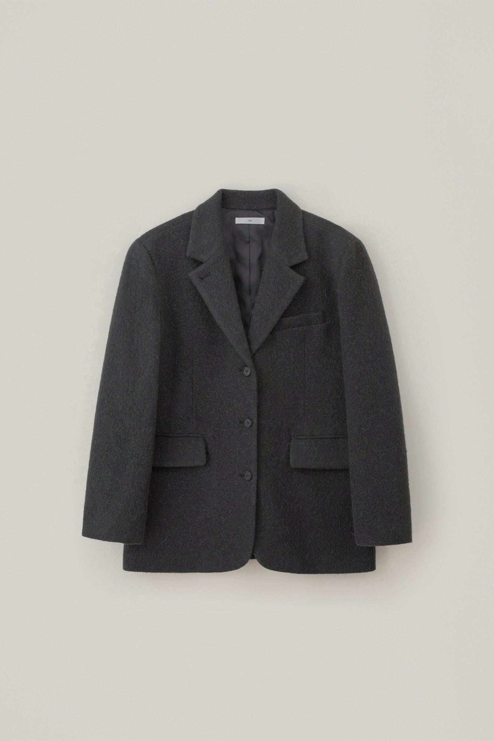 ALPACA HEAVY BLAZER COAT_CHARCOAL