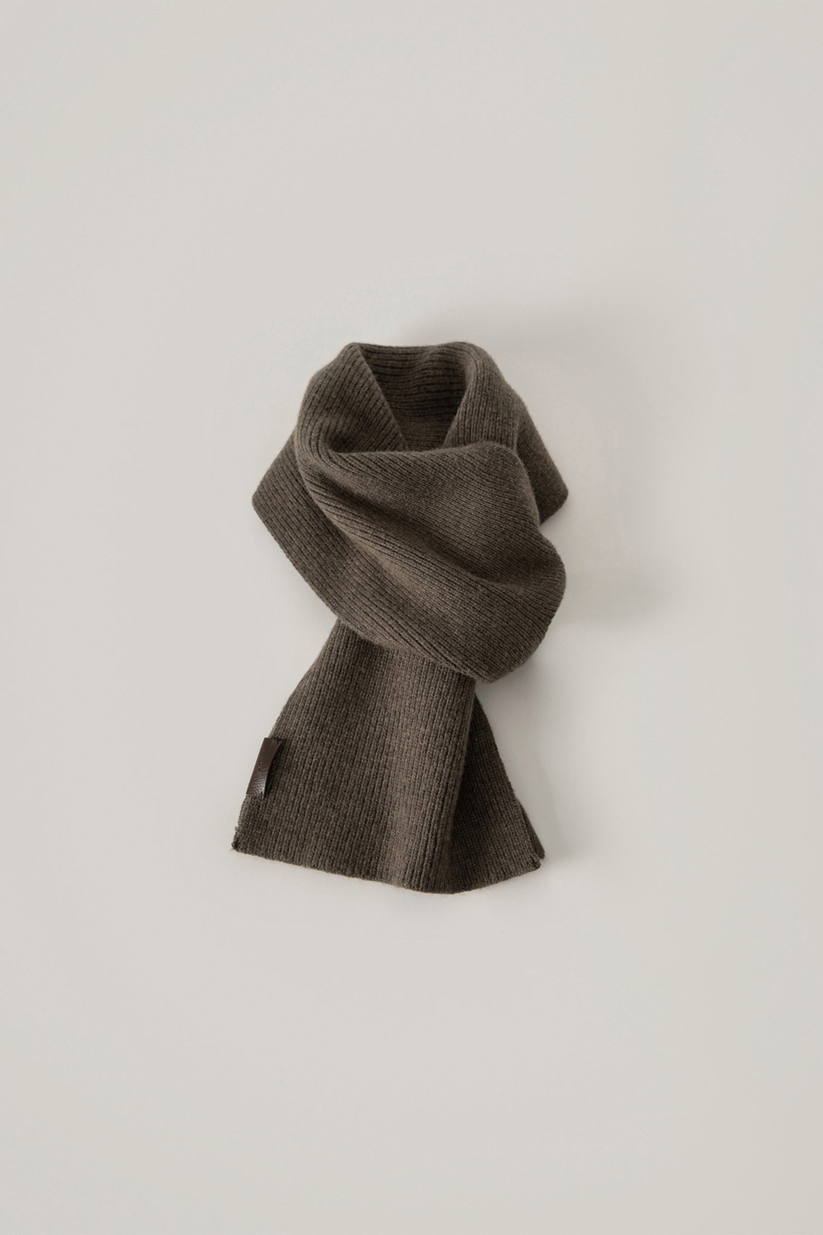 BASIC WOOL SCARF_BROWN