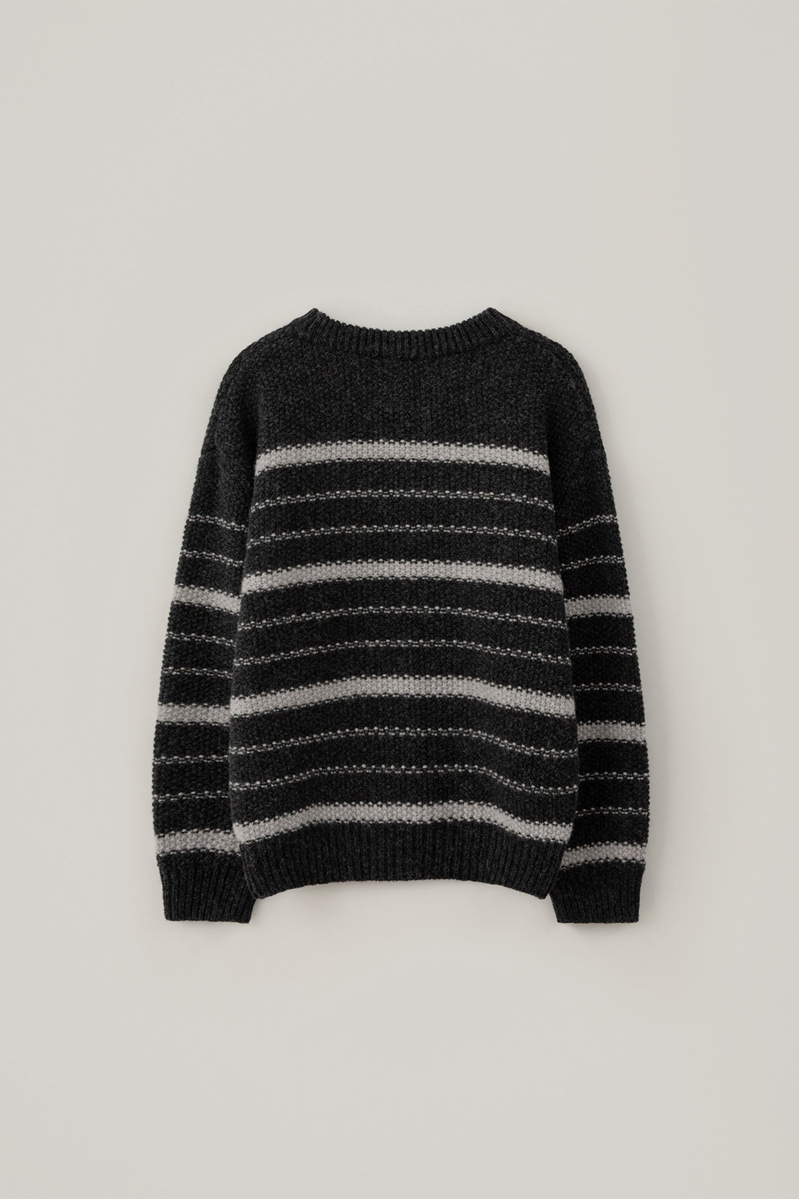CHUNKY WOOL STRIPE KNIT_CHARCOAL