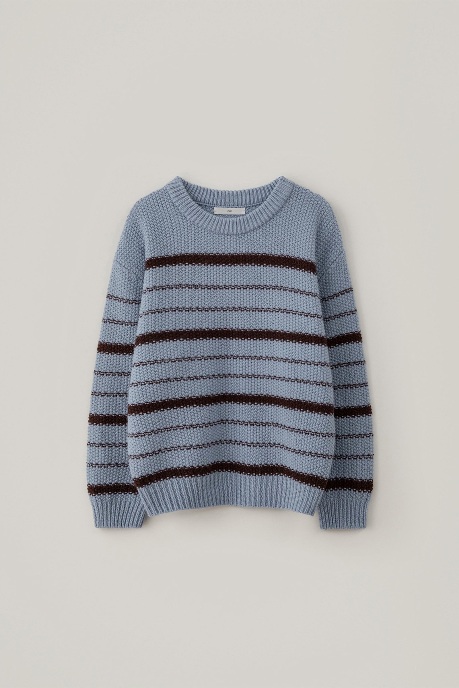 CHUNKY WOOL STRIPE KNIT_LIGHT BLUE