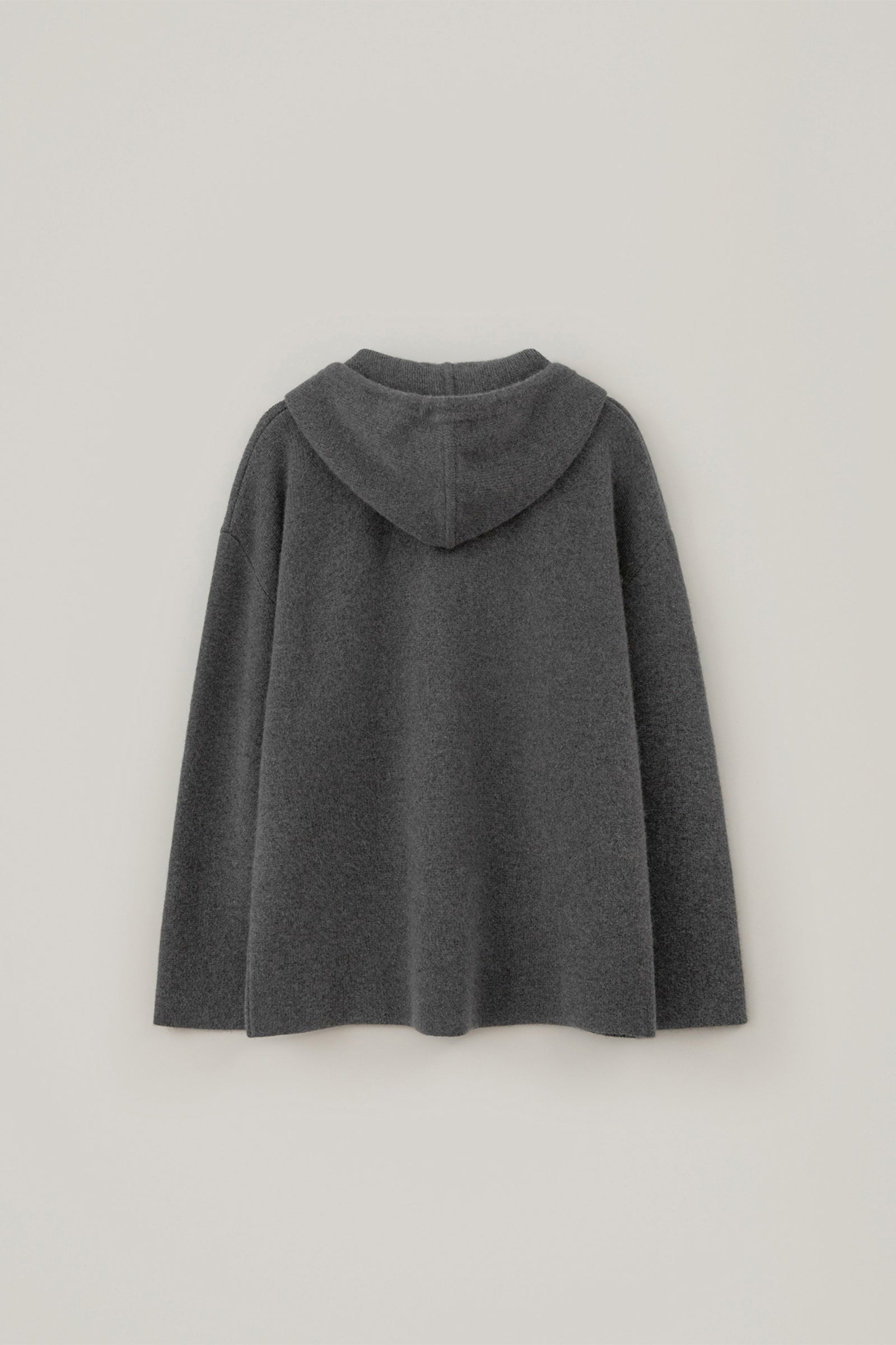 LOOSE WOOL HOODIE KNIT_CHARCOAL