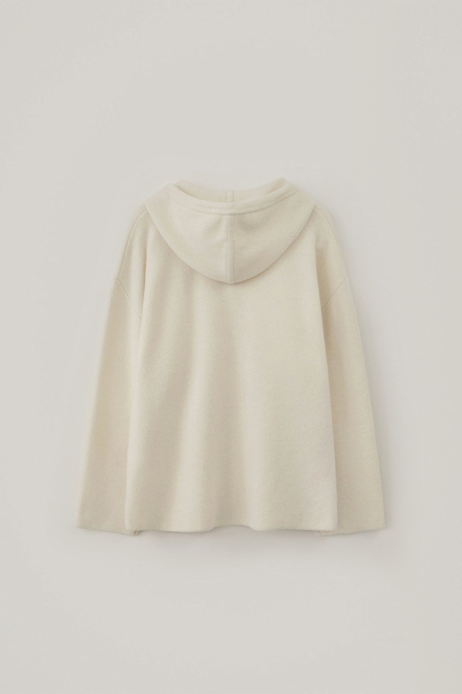 LOOSE WOOL HOODIE KNIT_IVORY