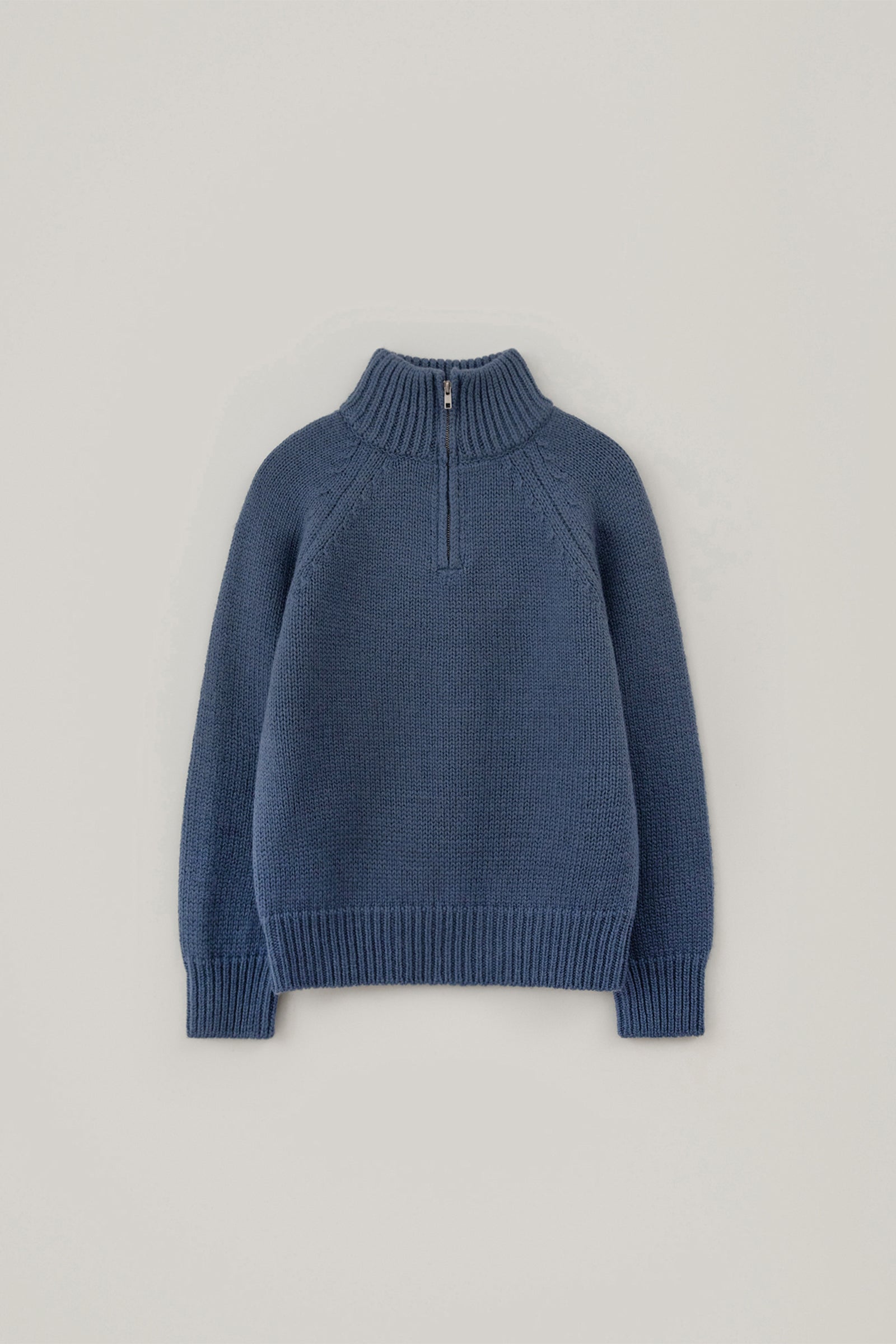 TOM WOOL HALF ZIP-UP KNIT_BLUE