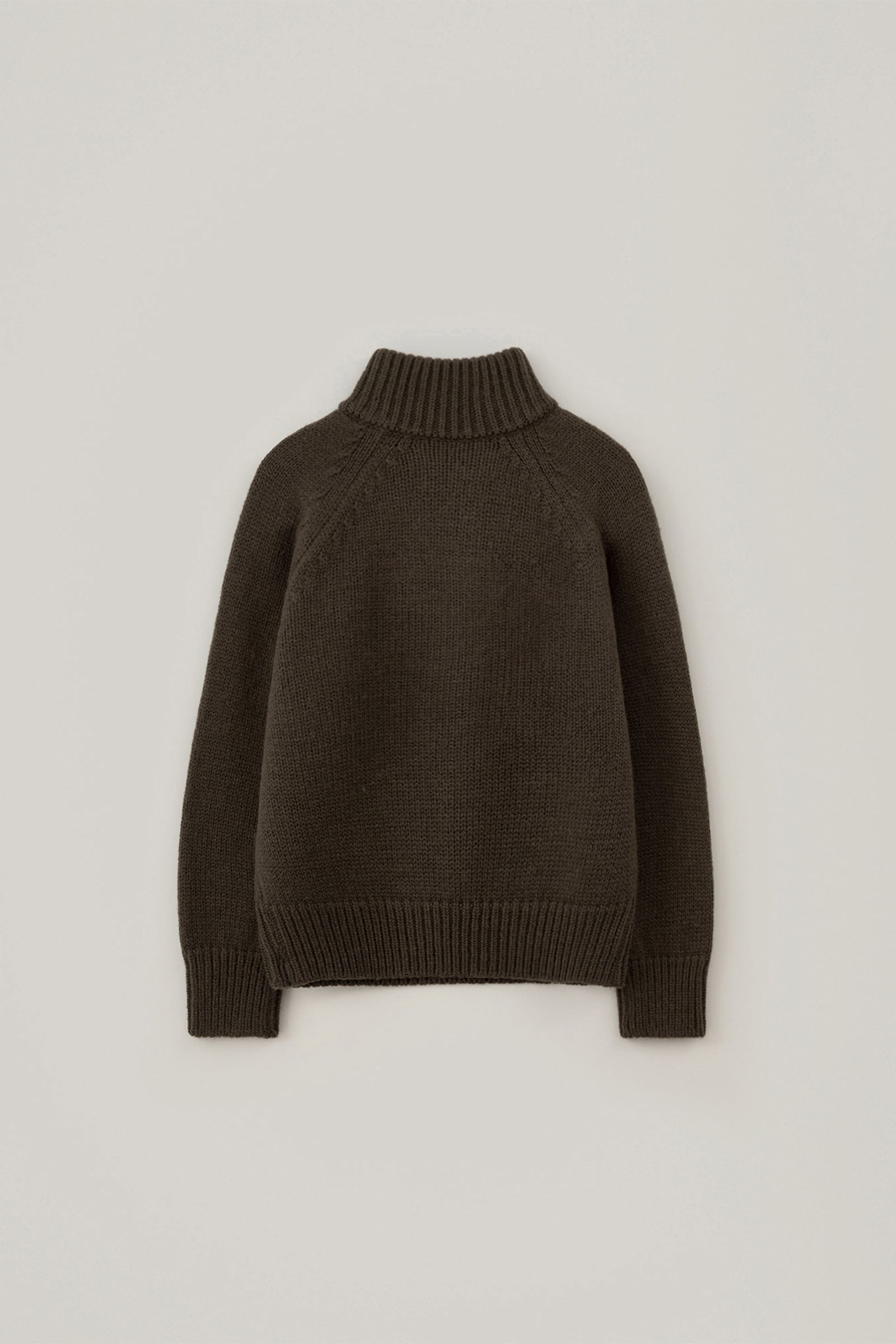 TOM WOOL HALF ZIP-UP KNIT_BROWN