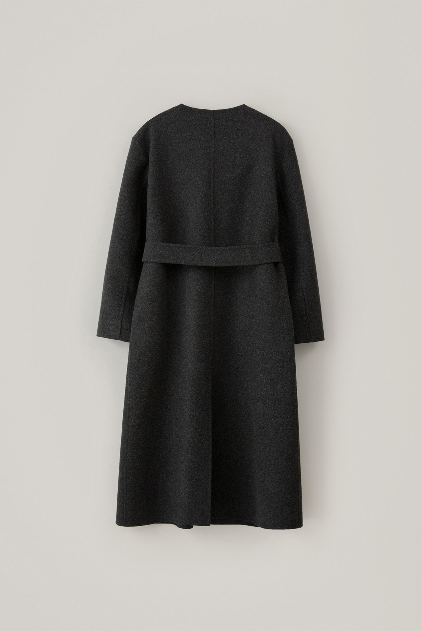 WOOL DOUBLE NECK HANDMADE COAT_CHARCOAL