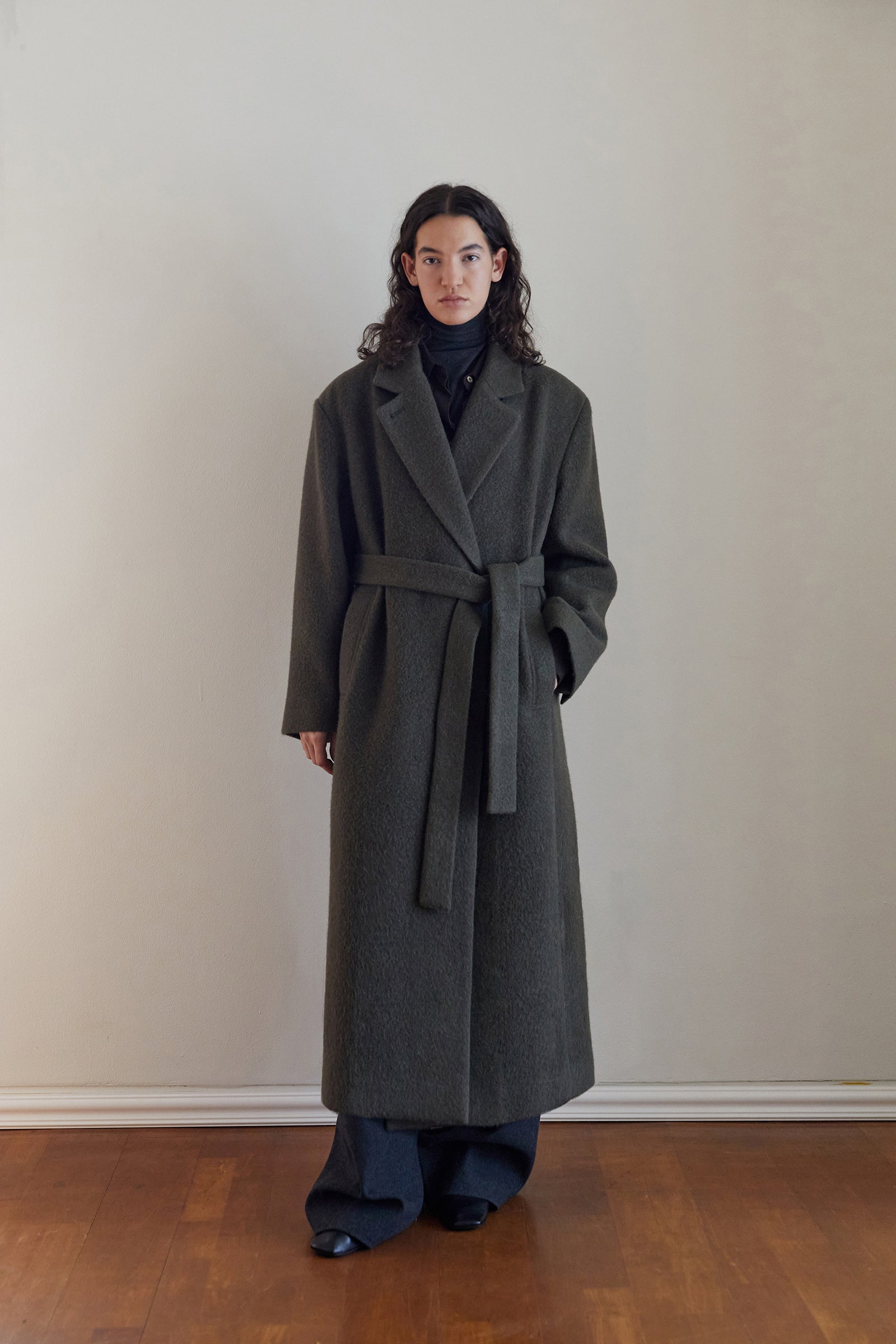 ALPACA DOUBLE COAT_KHAKI