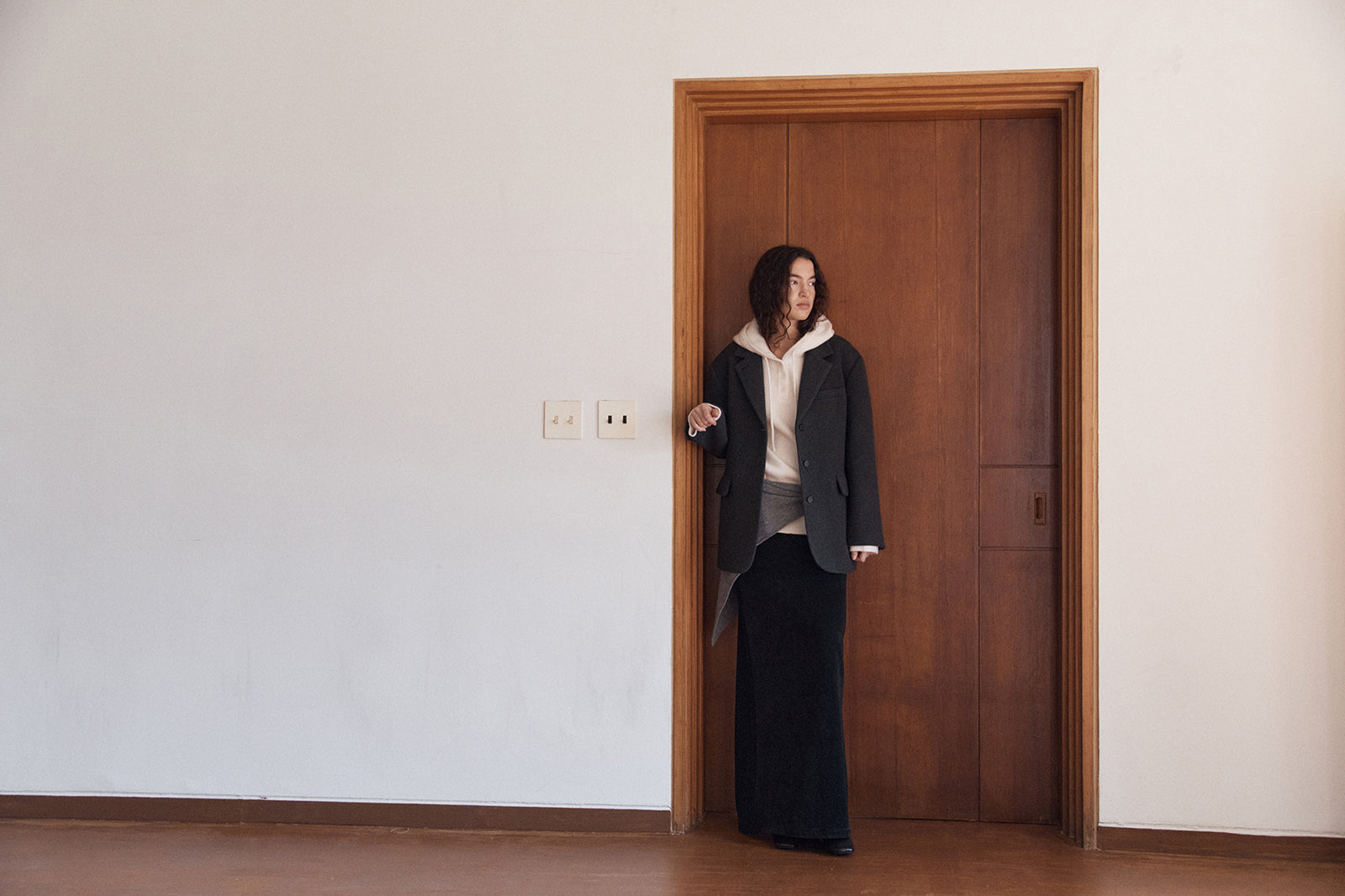 ALPACA HEAVY BLAZER COAT_CHARCOAL