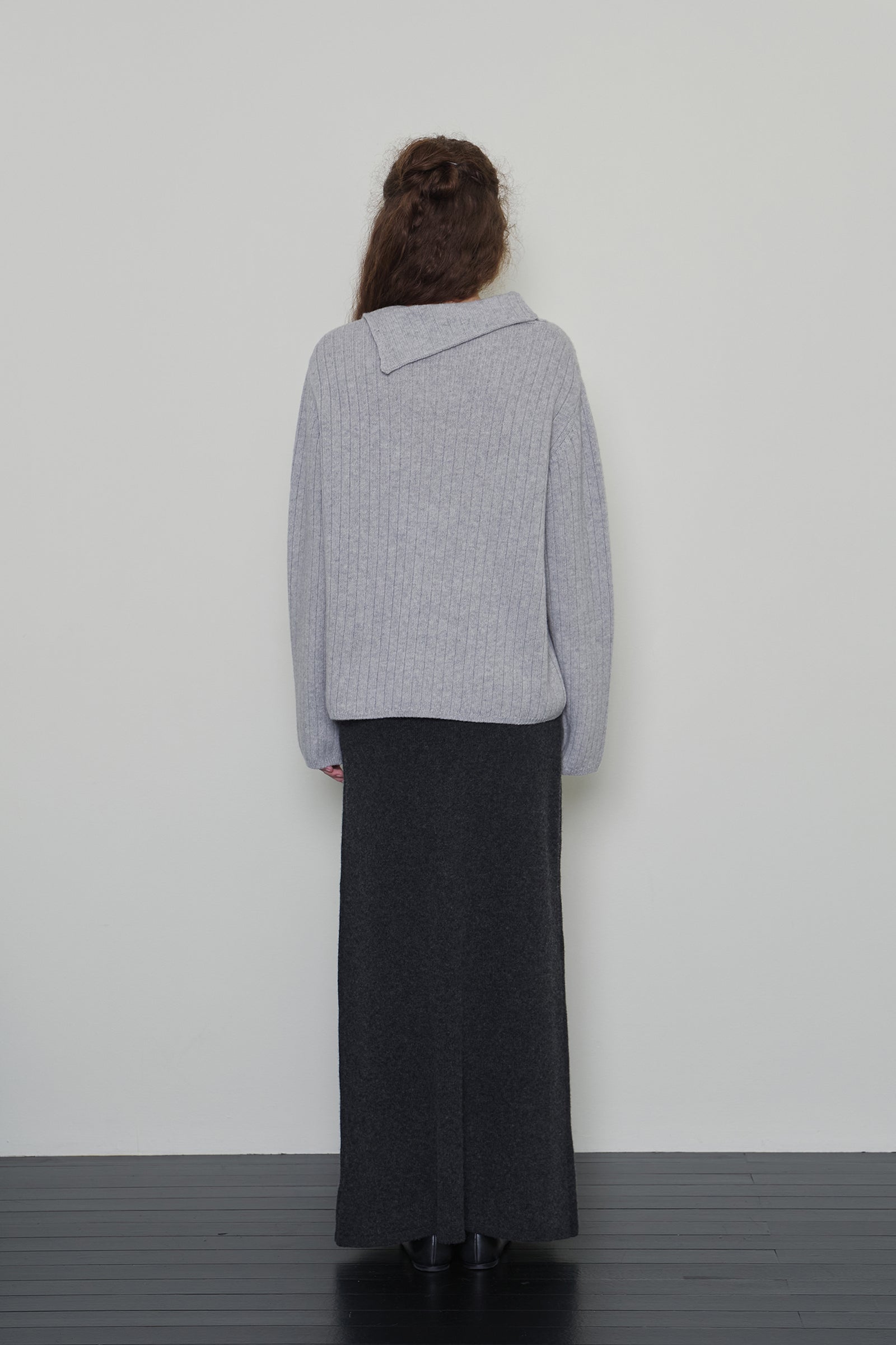 BUTTON TURTLENECK WOOL KNIT_LIGHT GREY