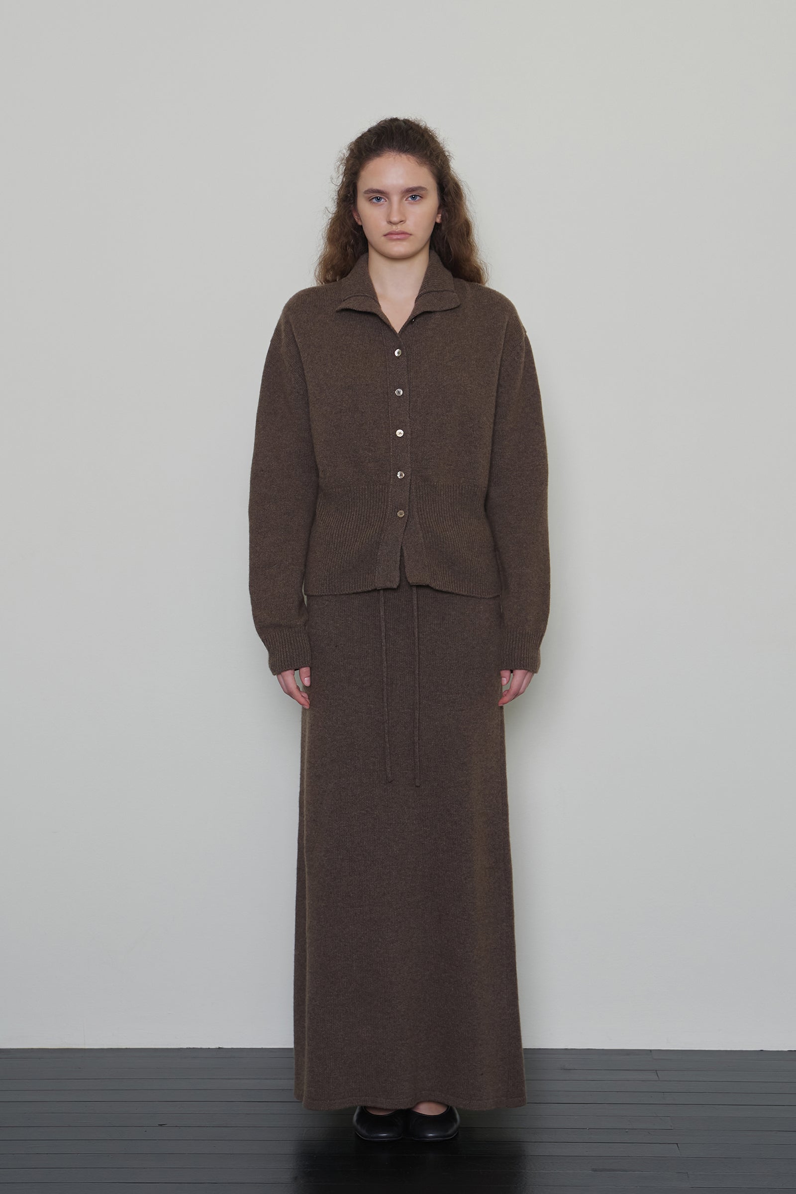 DAS WOOL KNIT SKIRT_BROWN