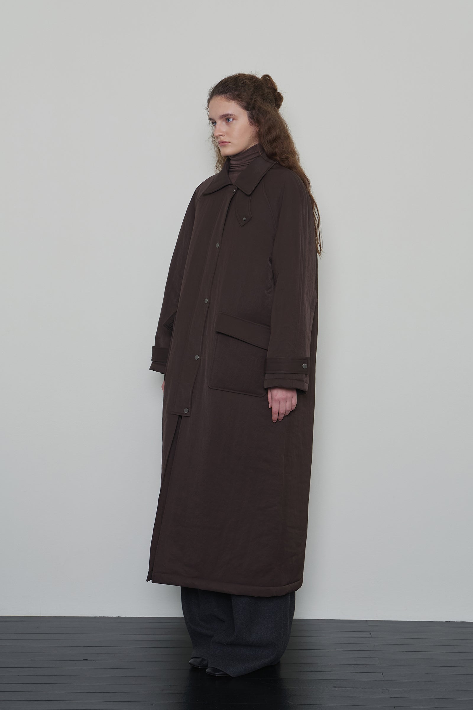 PADDED BALMACAAN COAT_DARK BROWN