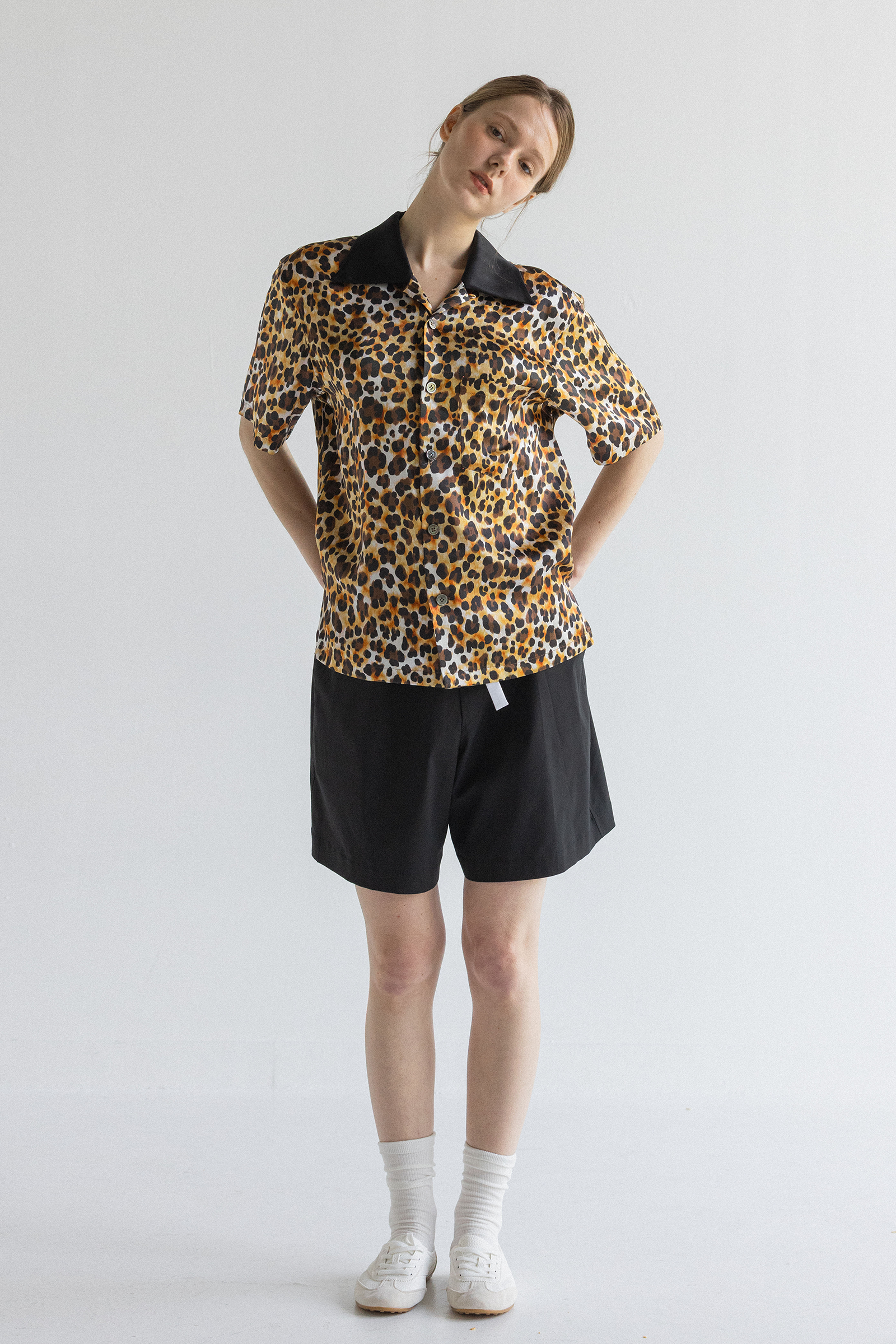 CHEMISE BOWLING LEOPARD_NOIR