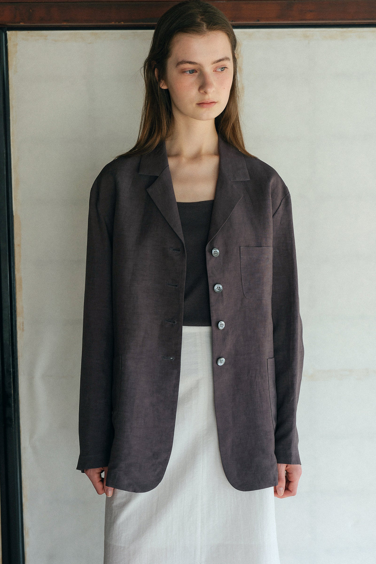 SEVILLA LINEN JACKET_CHARBON
