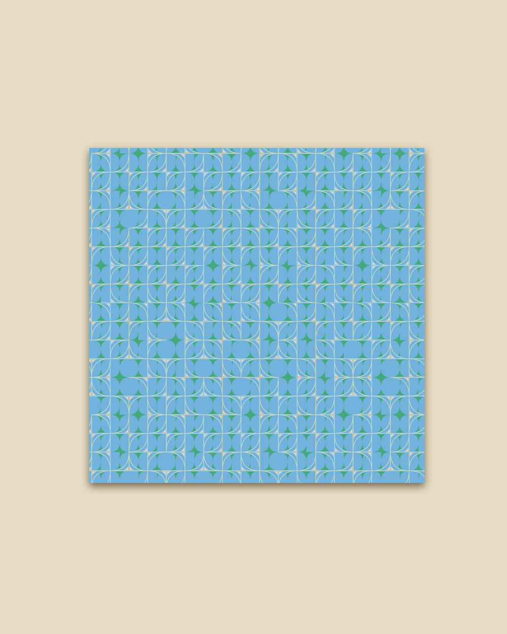 OCEAN GRID SILK SCARF_BLUE