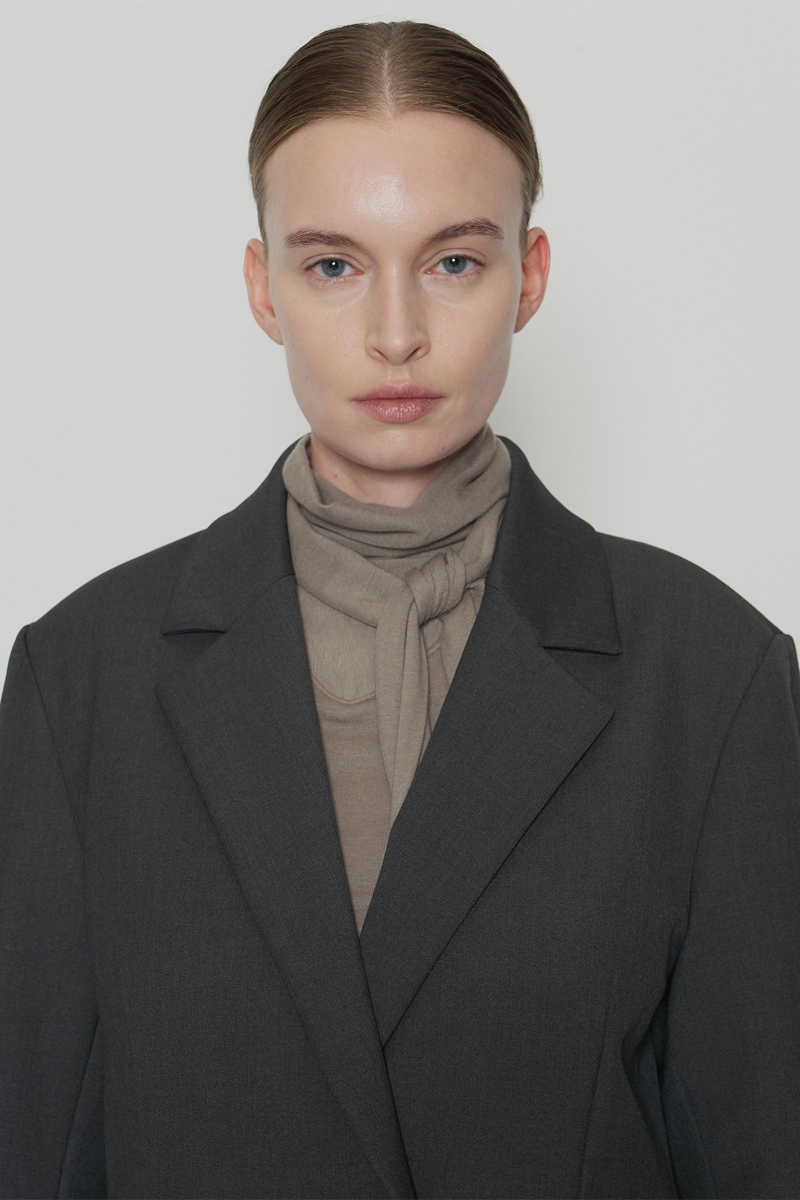 DOUBLE BREASTED OVERSIZED JACKET_CHARCOAL