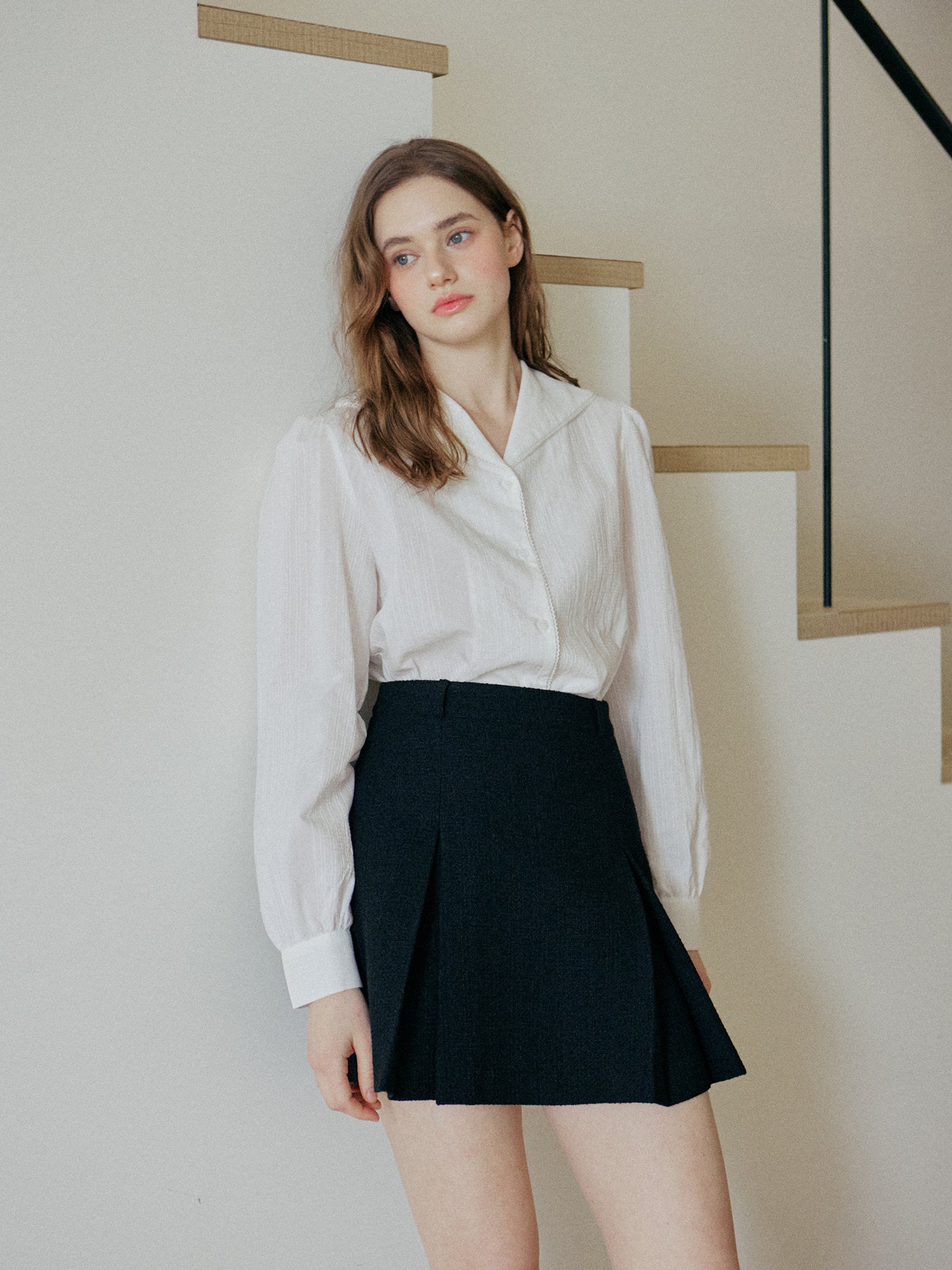 LACE COLLAR SHIRT_WHITE