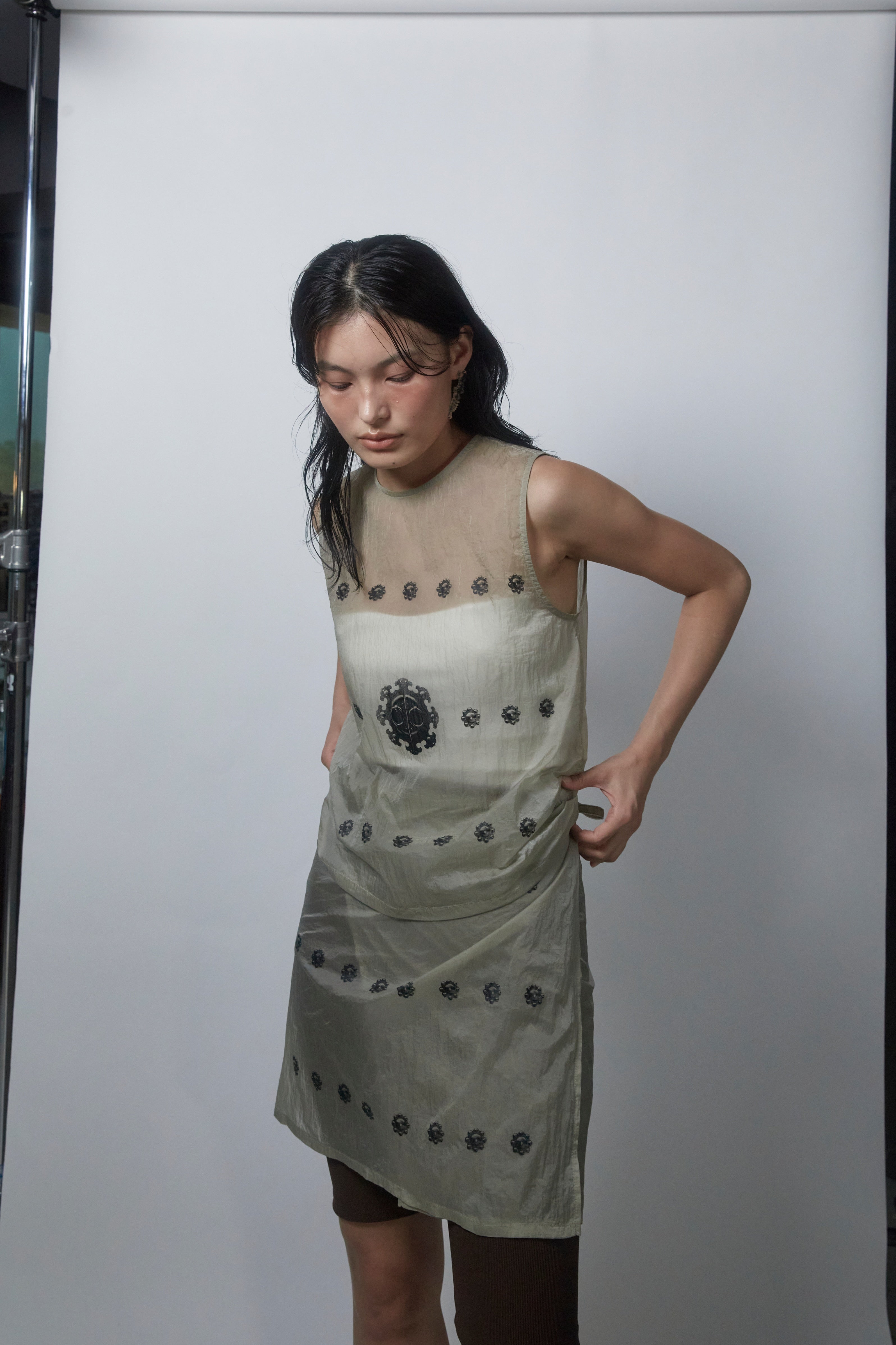 DUT LAYERED SKIRT_GRIS GLACE