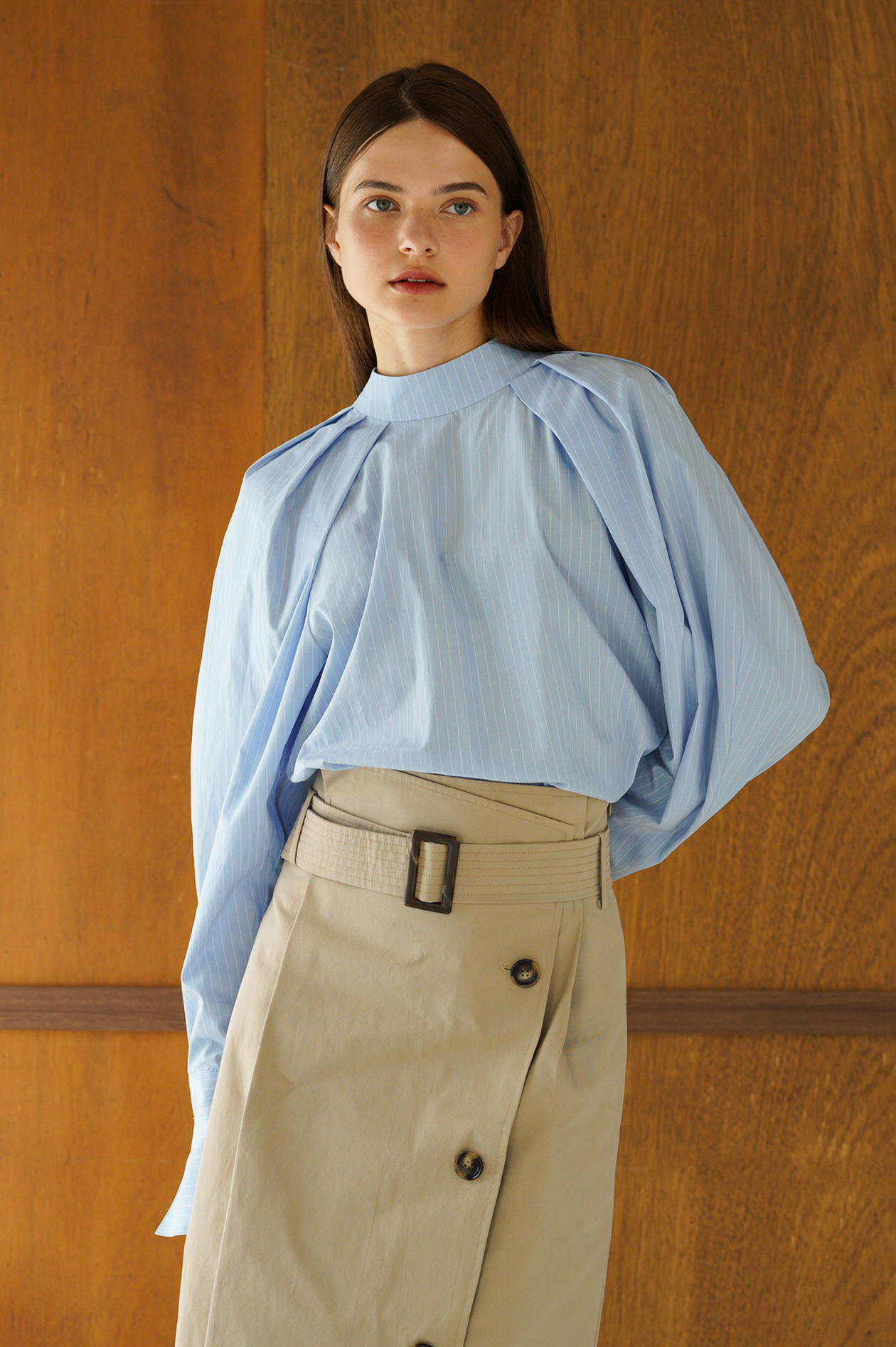 BLOUSE RAYÉE EN COTON_BLEU