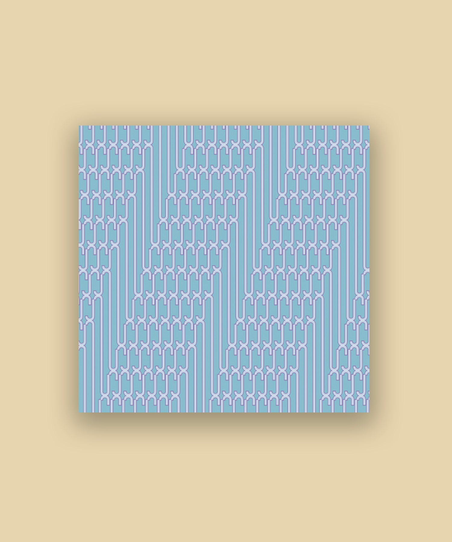 FLOWING GRID SILK SCARF_BLUE