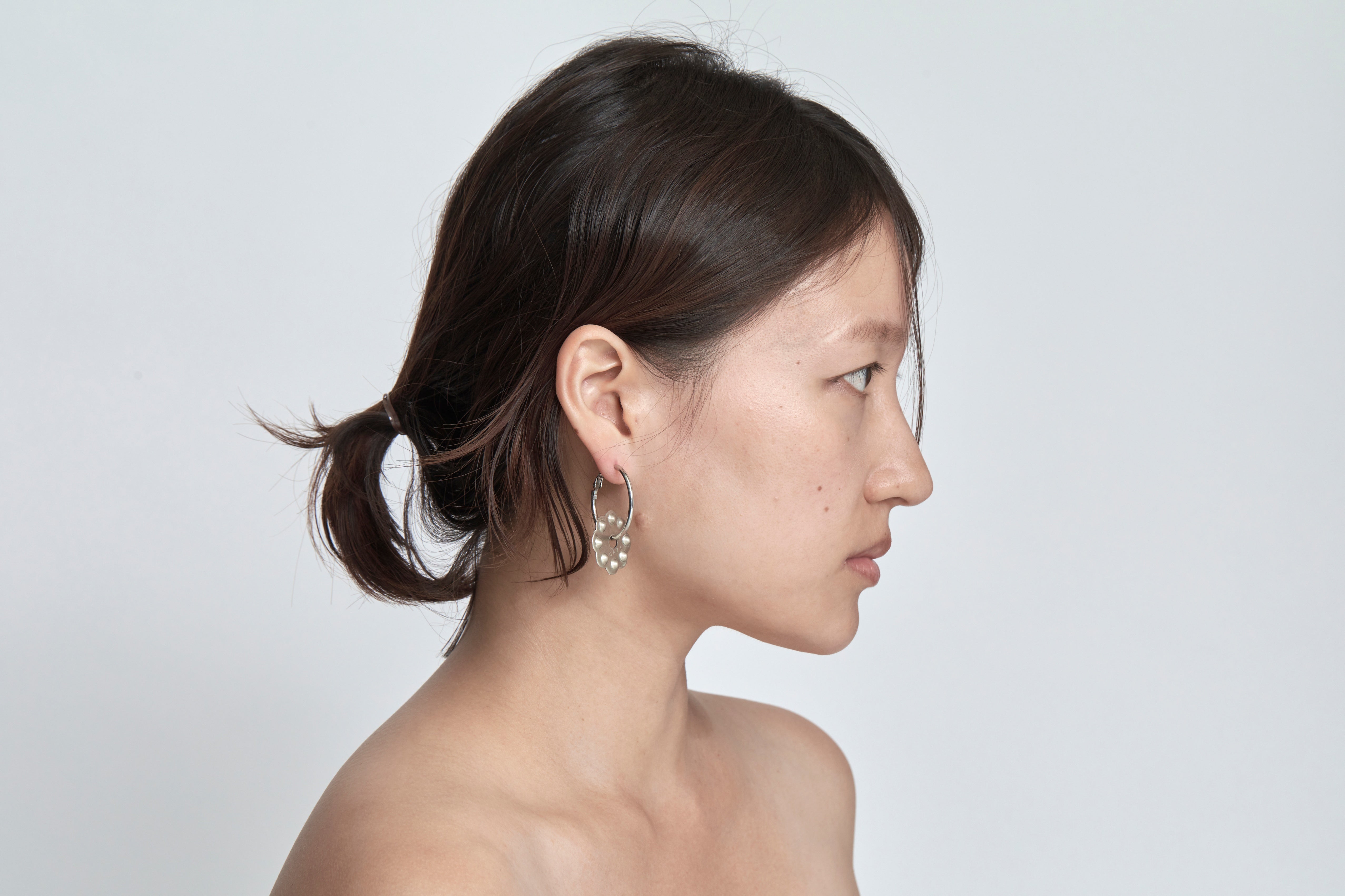 CHRYSANTHEMUM RING EARRINGS_SILVER