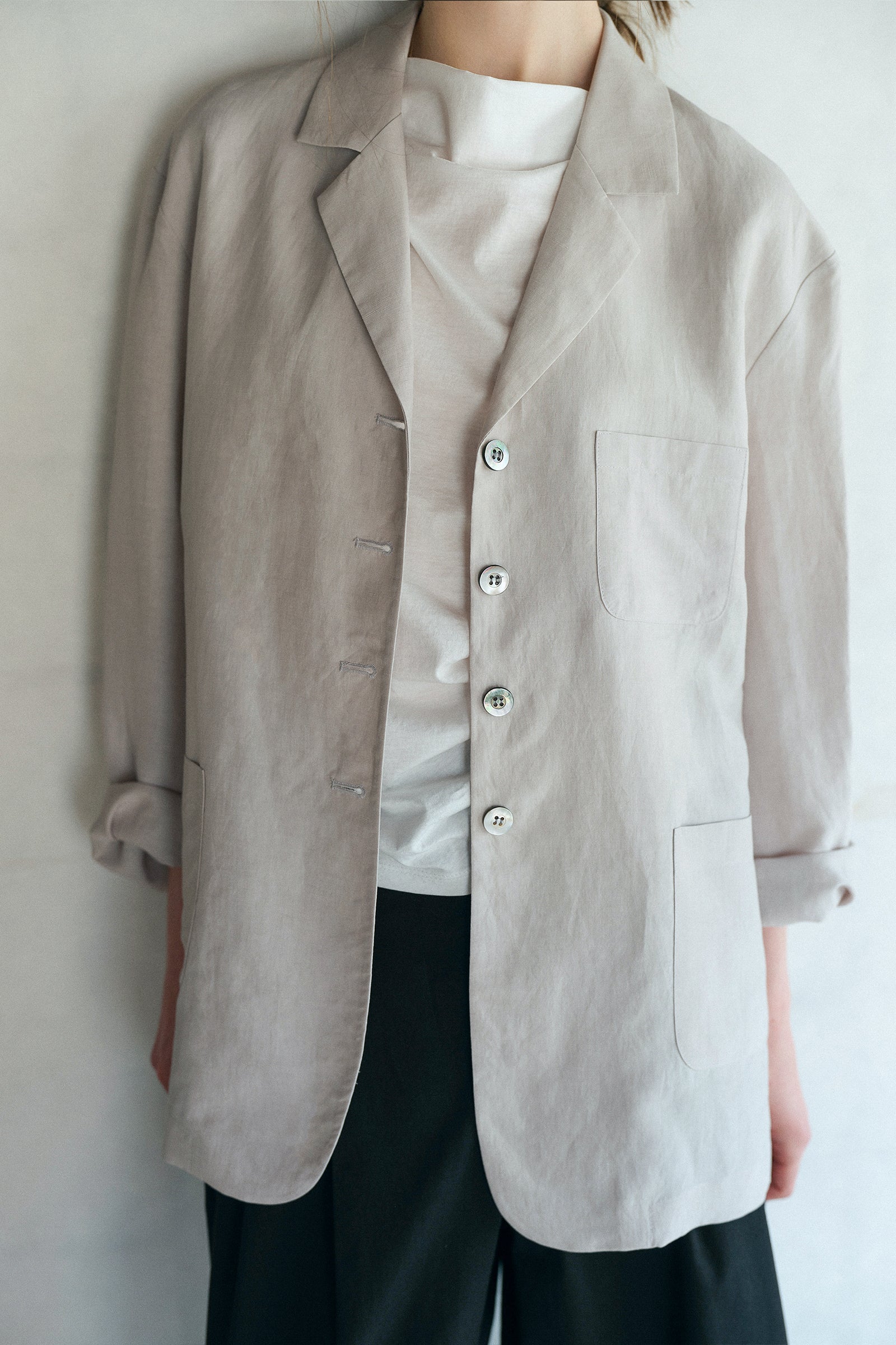 SEVILLA LINEN JACKET_GRIS CLAIR