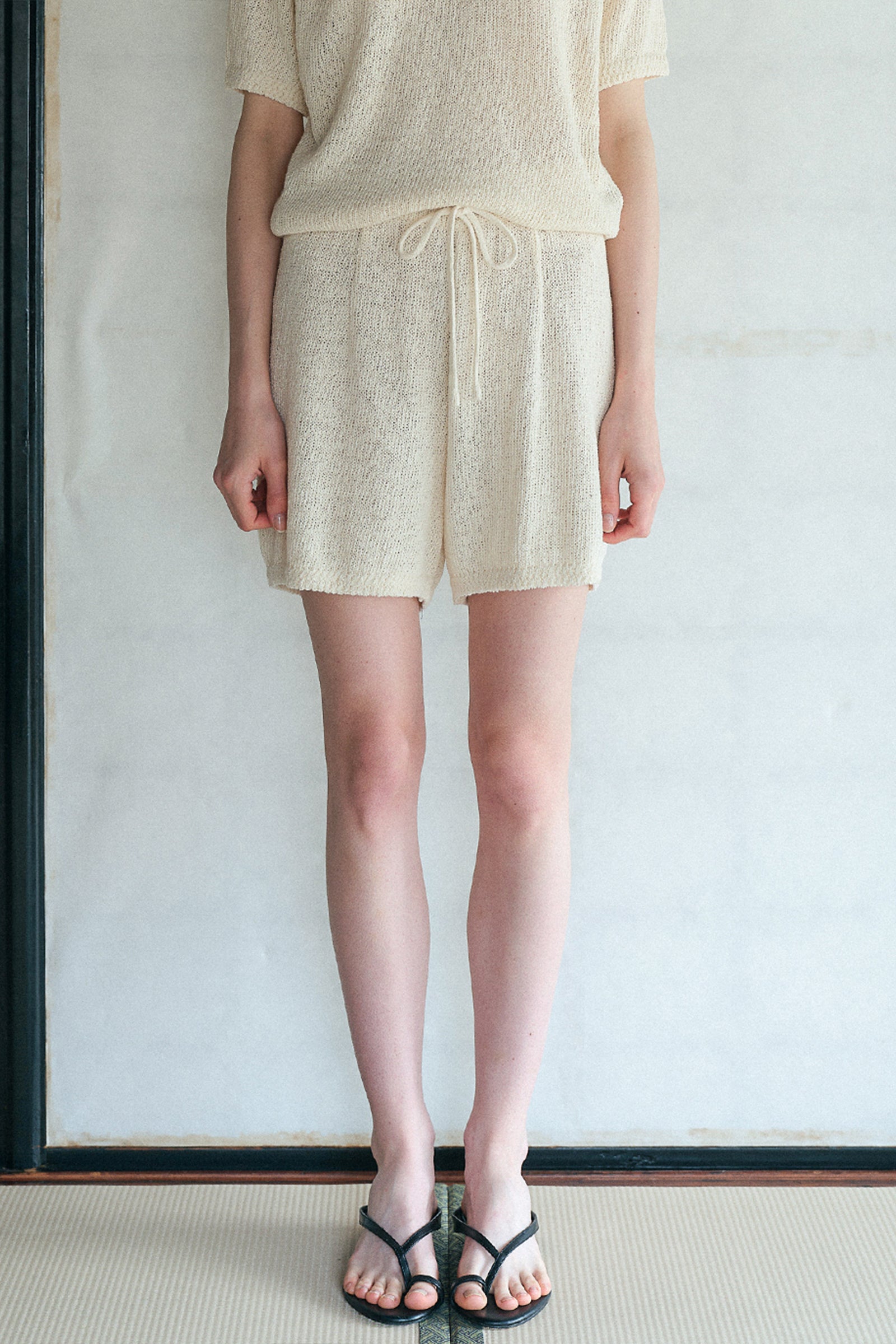 HARRIETTE KNIT SHORTS_CREAM