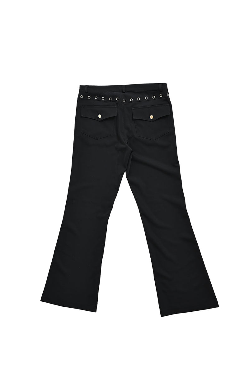 EYELET BOOTCUT PANTS_NOIR