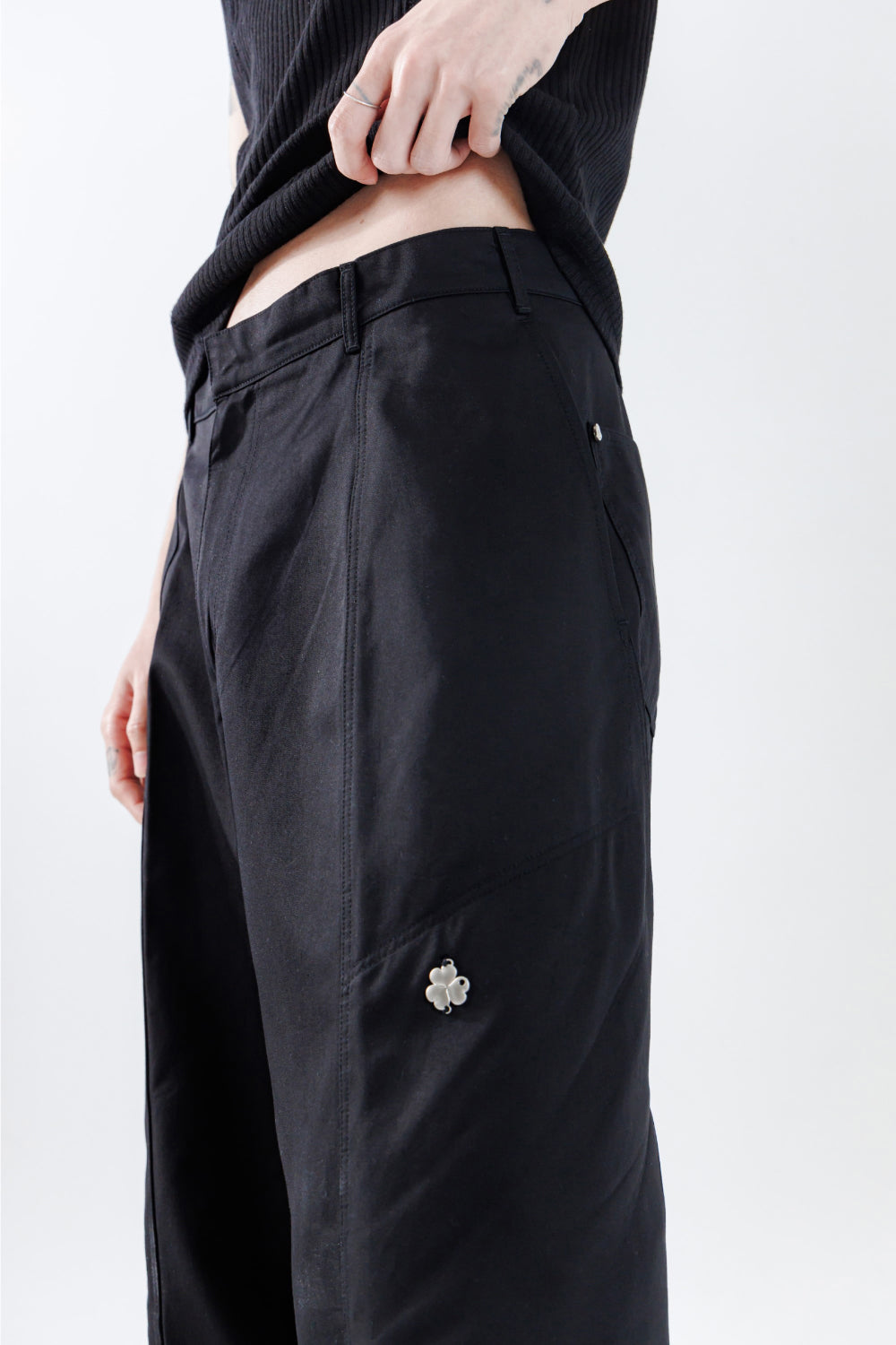 25SS MULTI LAYERED STRAIGHT PANTS_BLACK