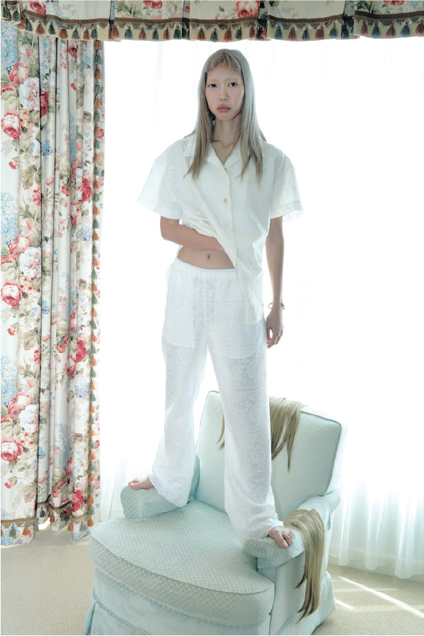 LACE EASY PANTS_WHITE