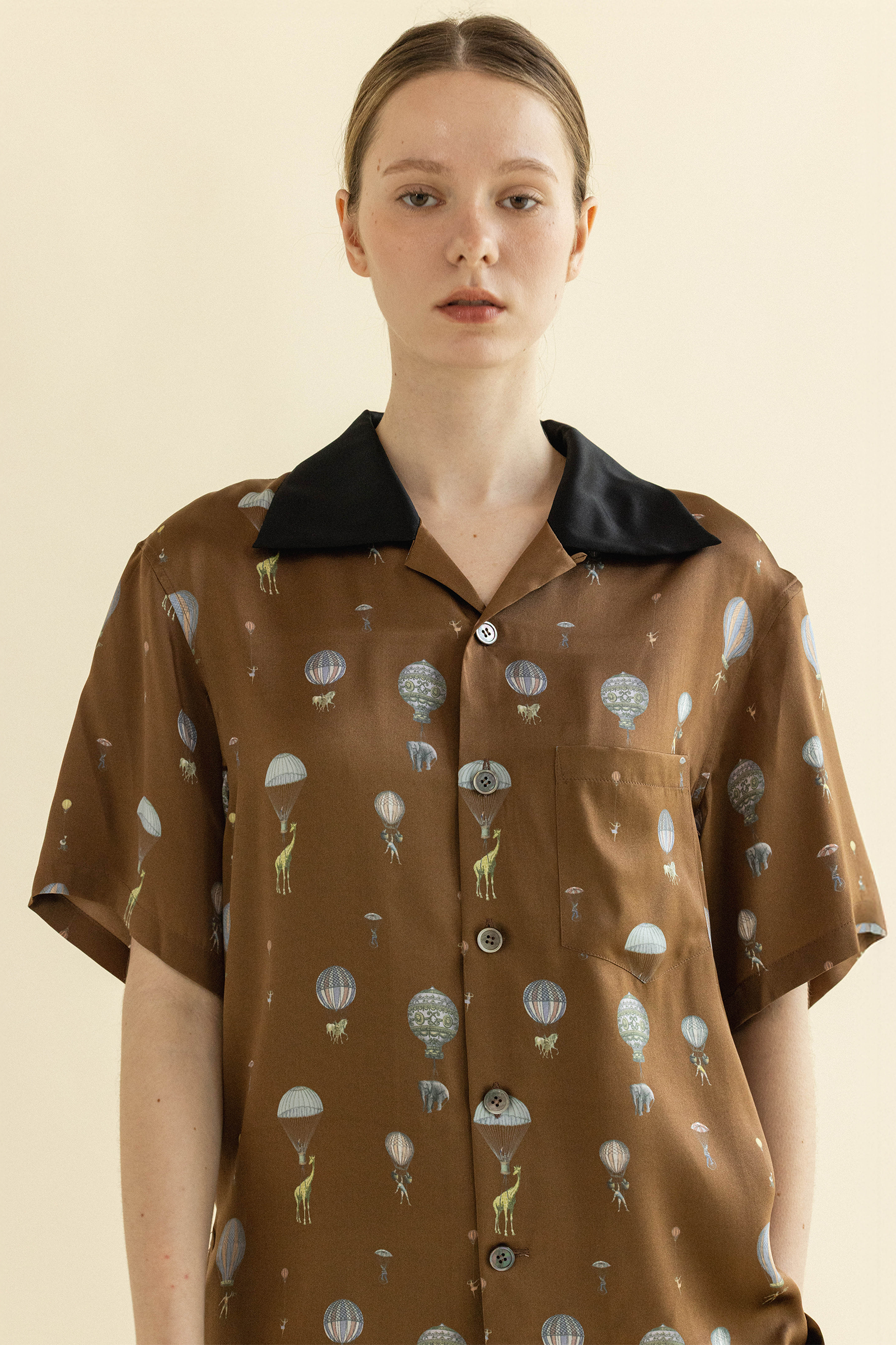 DREAM PARADE BOWLING SHIRT_MARRON