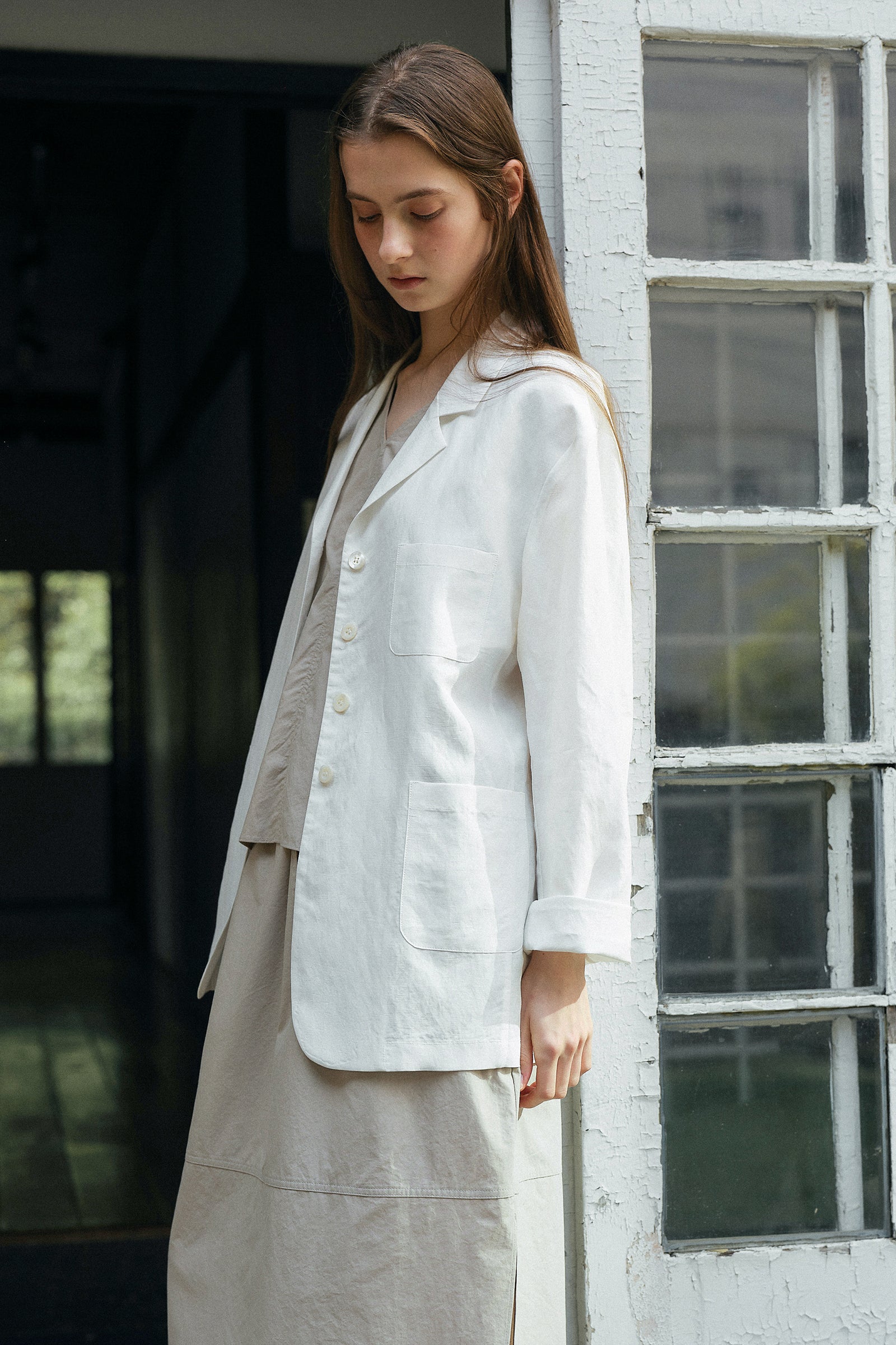 SEVILLA LINEN JACKET_IVOIRE