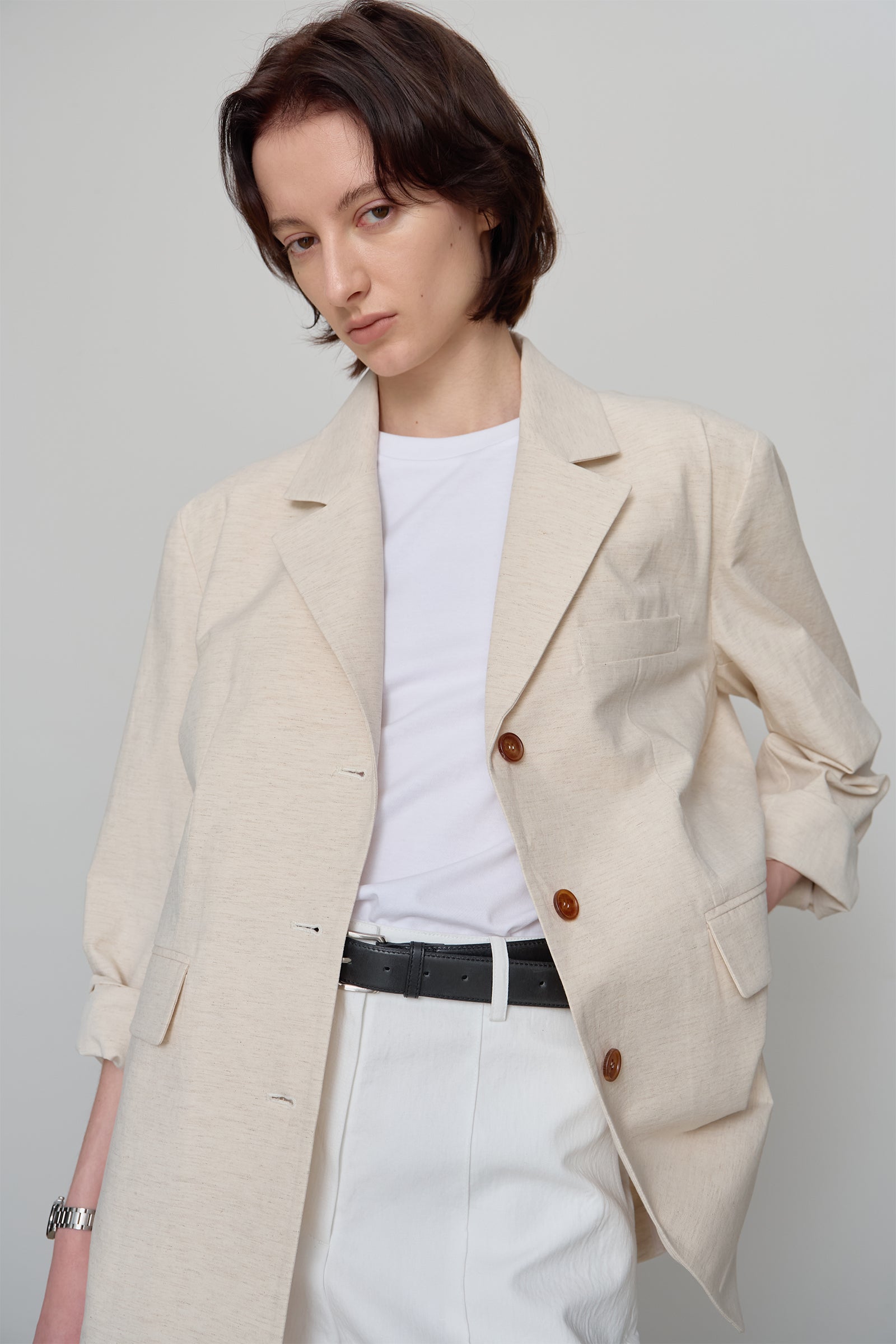 VESTE OVERSIZE EN LIN_CRÈME