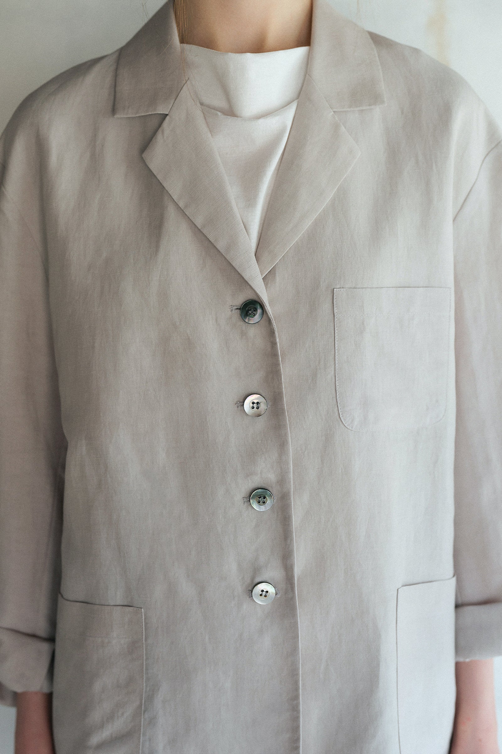 SEVILLA LINEN JACKET_GRIS CLAIR