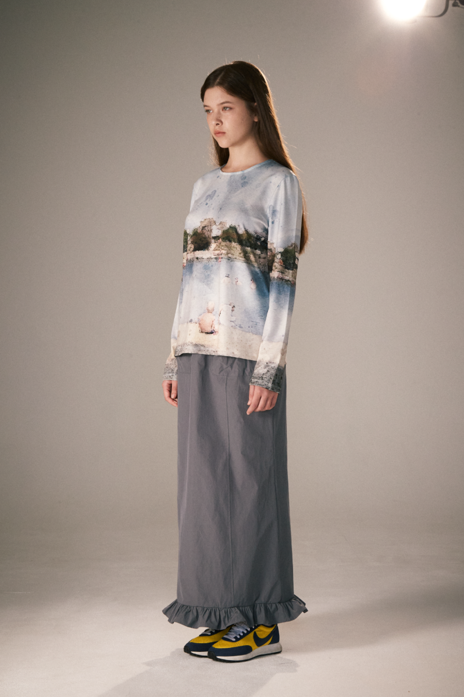 DONAU WATERCOLOR LONG SLEEVE TOP_BLUE