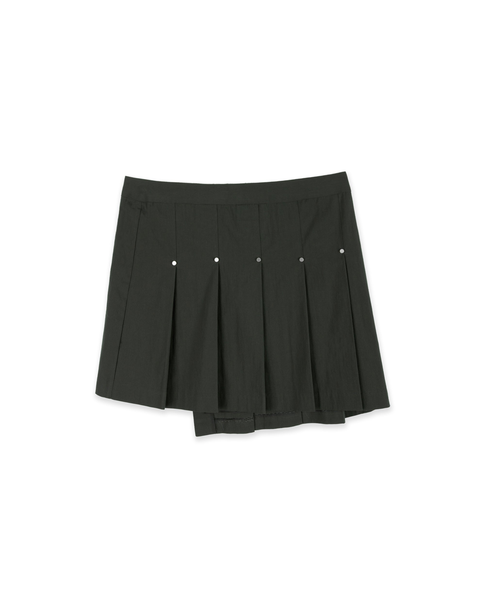 ATYPICAL RIVET PLEATS SKIRT_CHARCOAL