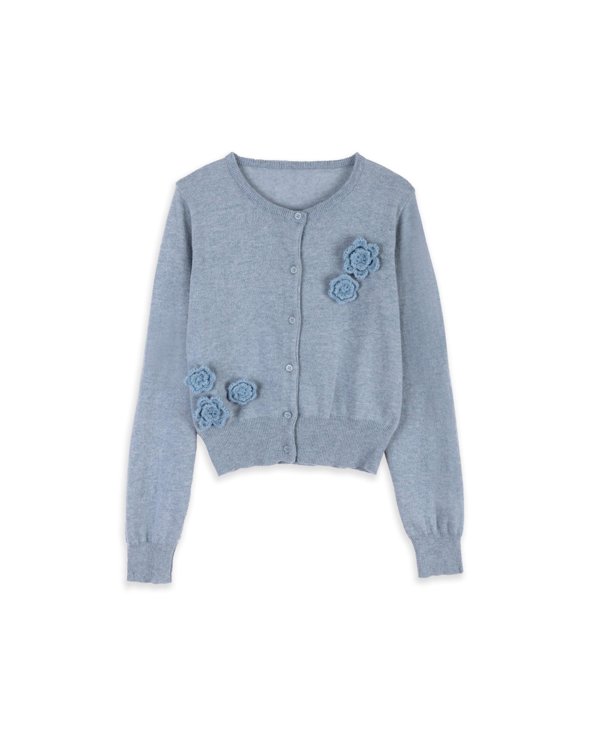 HAND KNITTING FLOWER CARDIGAN_SKY BLUE