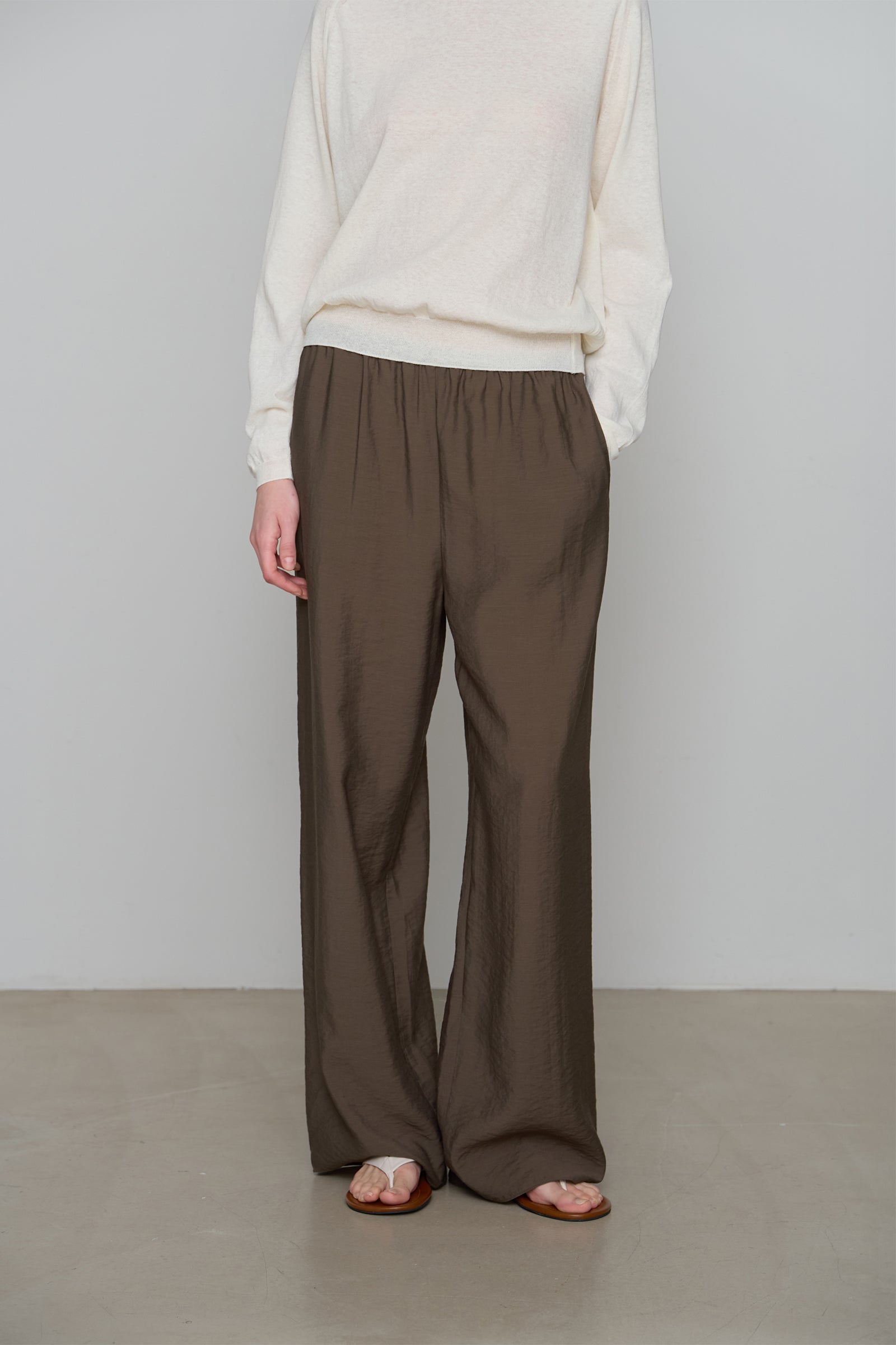 PANTALON LARGE TRANSPARENT_MARRON