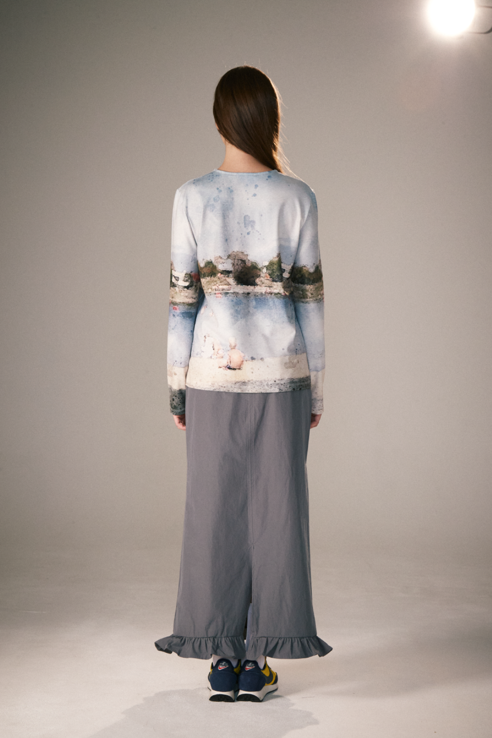 DONAU WATERCOLOR LONG SLEEVE TOP_BLUE
