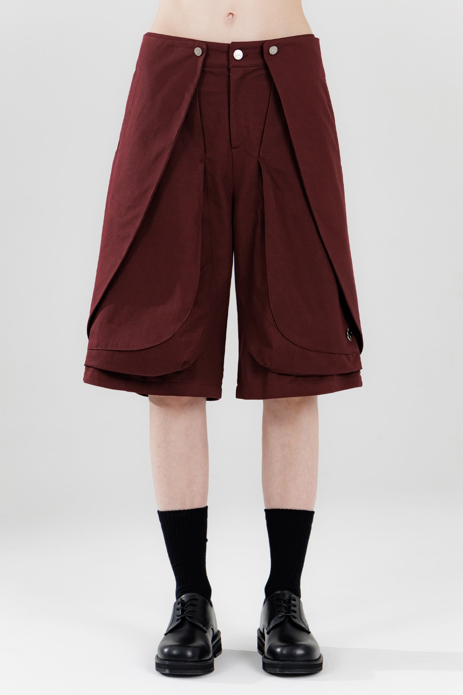 25SS BLOSSOM 3D POCKET SKATER SHORTS_DEEP WINE