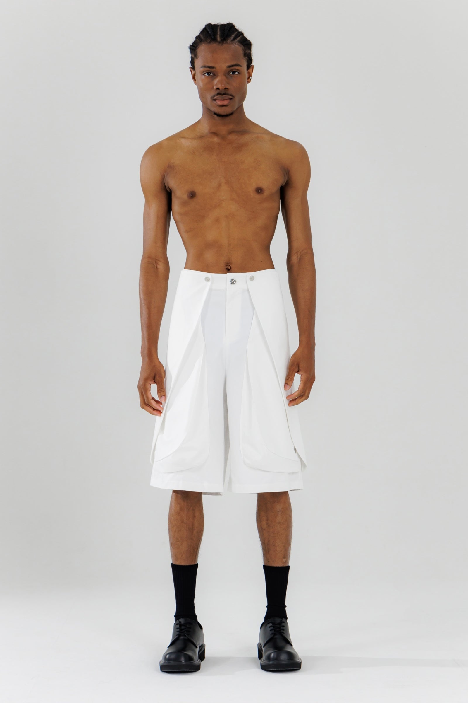 BLOSSOM 3D POCKET SHORTS_BLANC