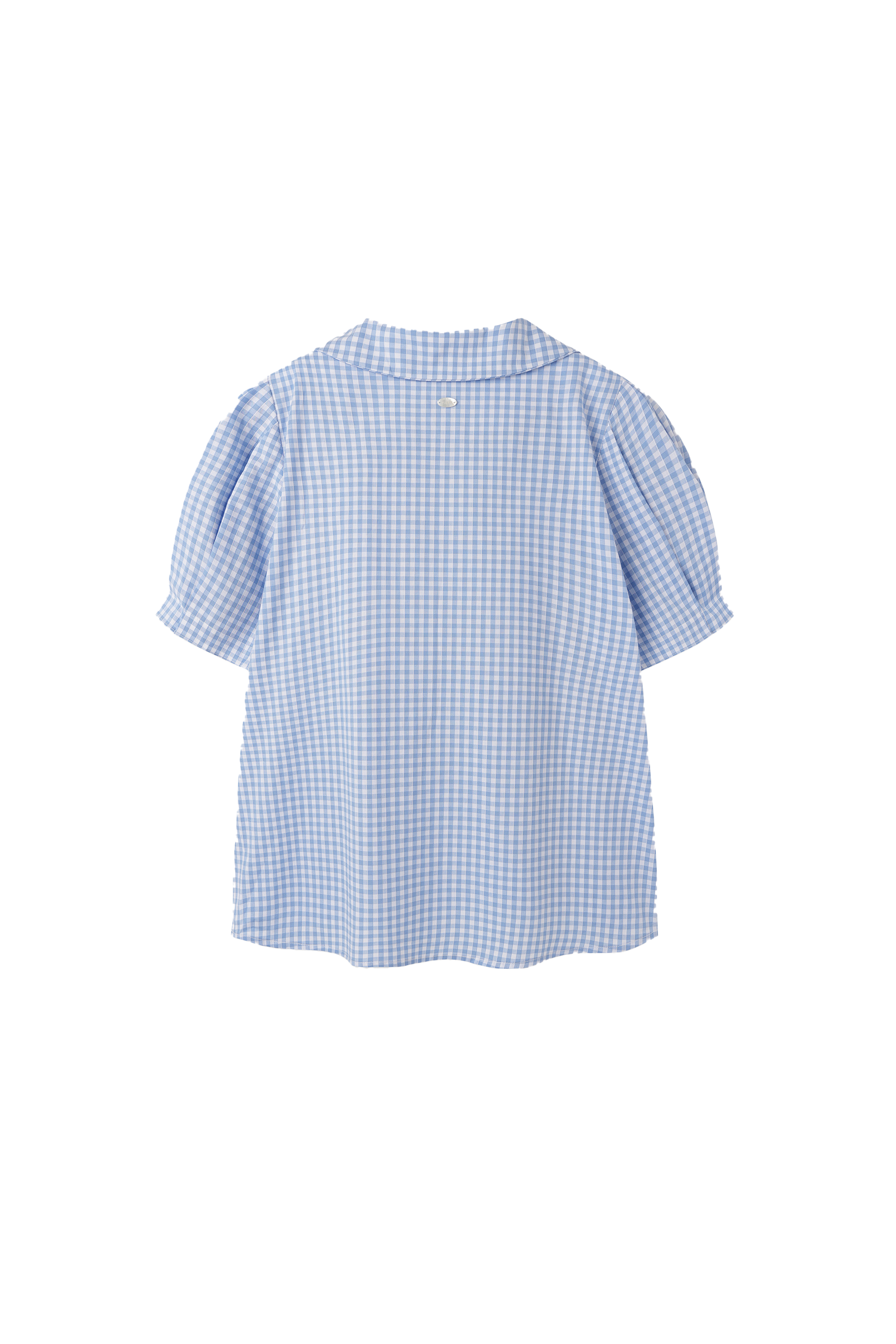 CHECK PUFF SHIRT_SKY BLUE