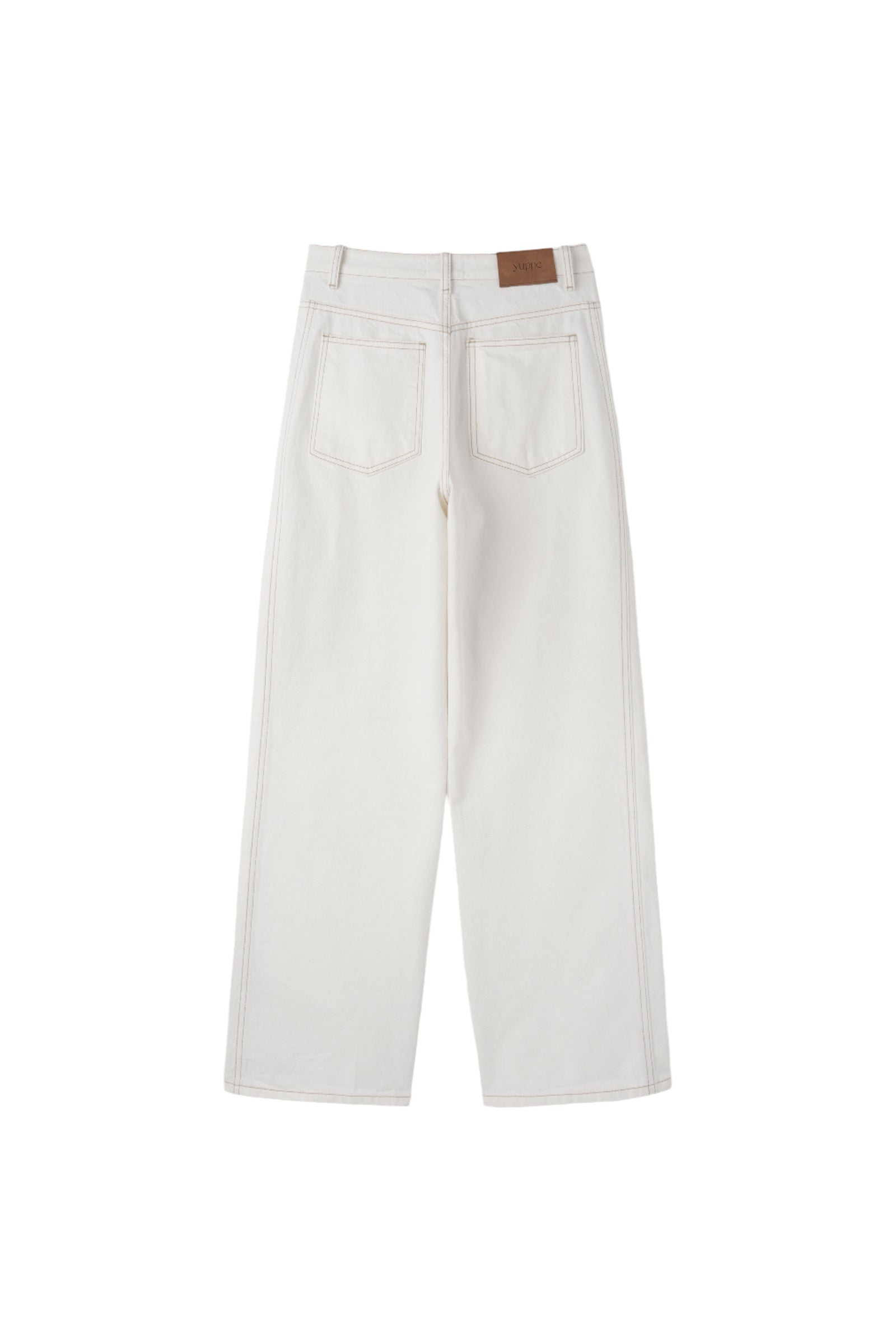 PANTALON EN COTON AVEC LIGNES_BLANC