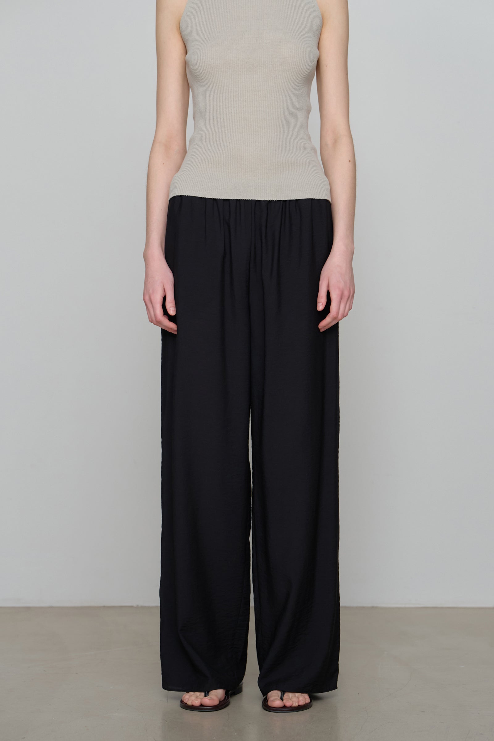 SHEER WIDE PANTS_BLACK