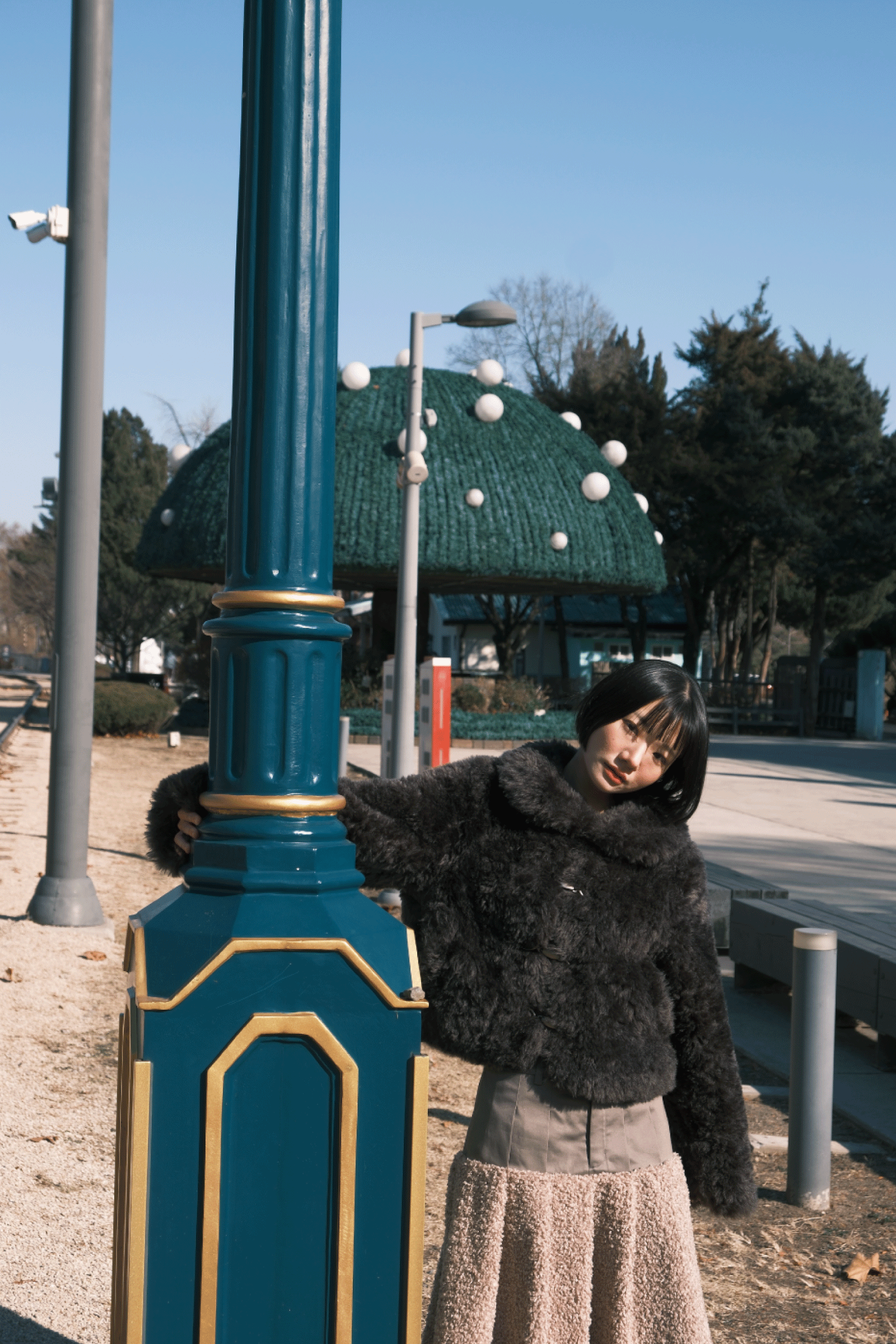 VESTE EFFET FAUSSE FOURRURE_MARRON FONCÉ